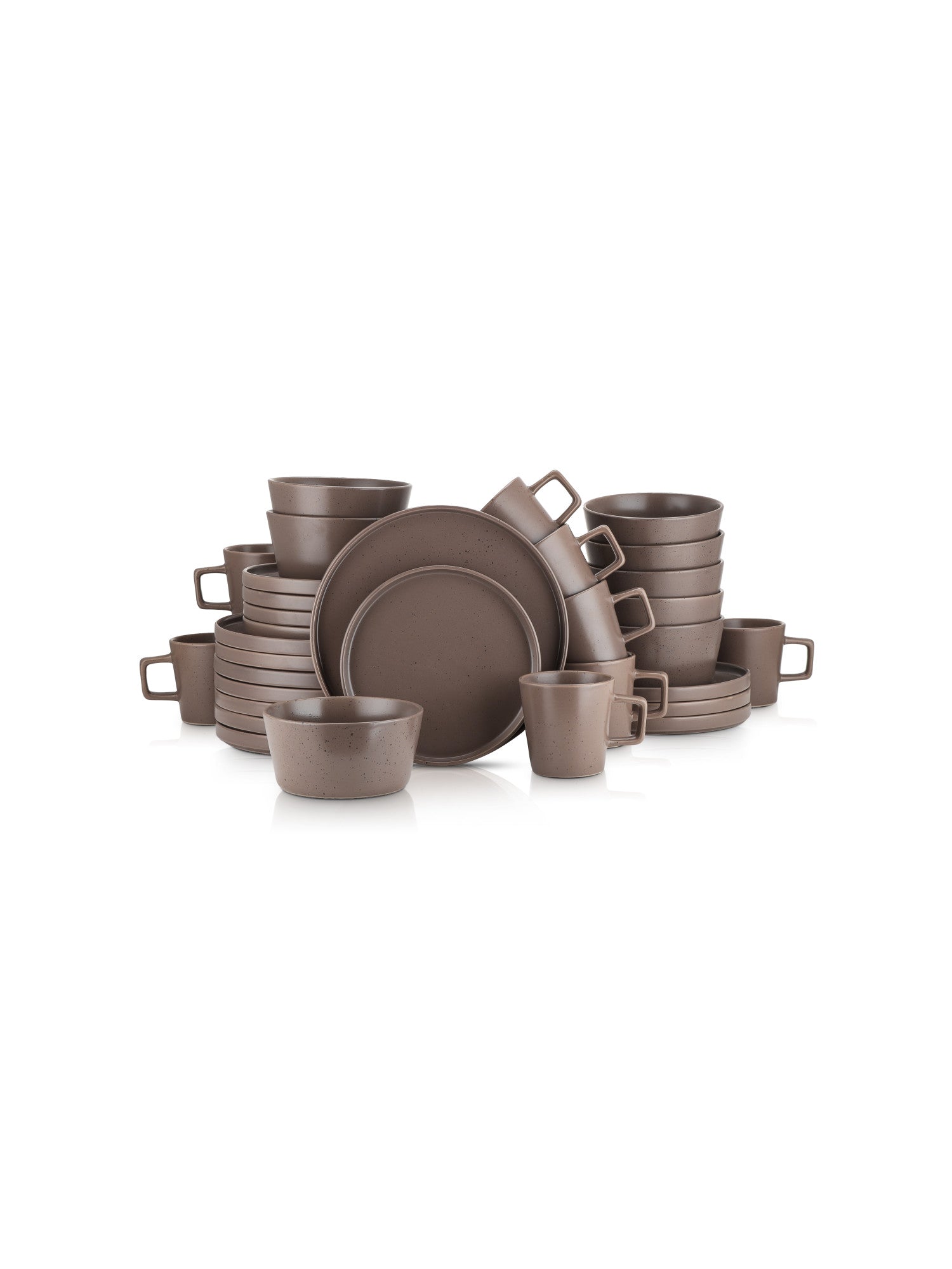  Stone + Lain Celina 32-Piece Dinnerware Set Stoneware - Brown Matte - Bonton