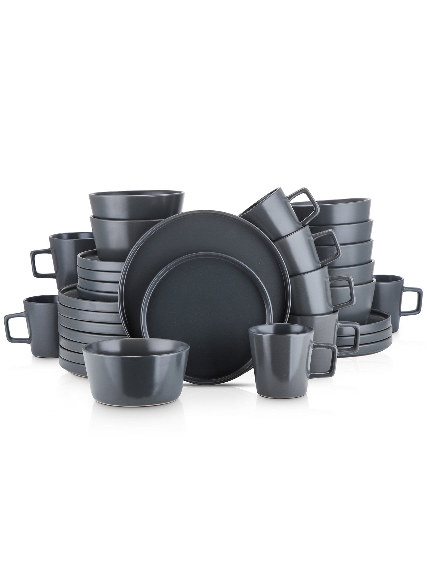  Stone + Lain Celina 32-Piece Dinnerware Set Stoneware - Gray Matte - Bonton