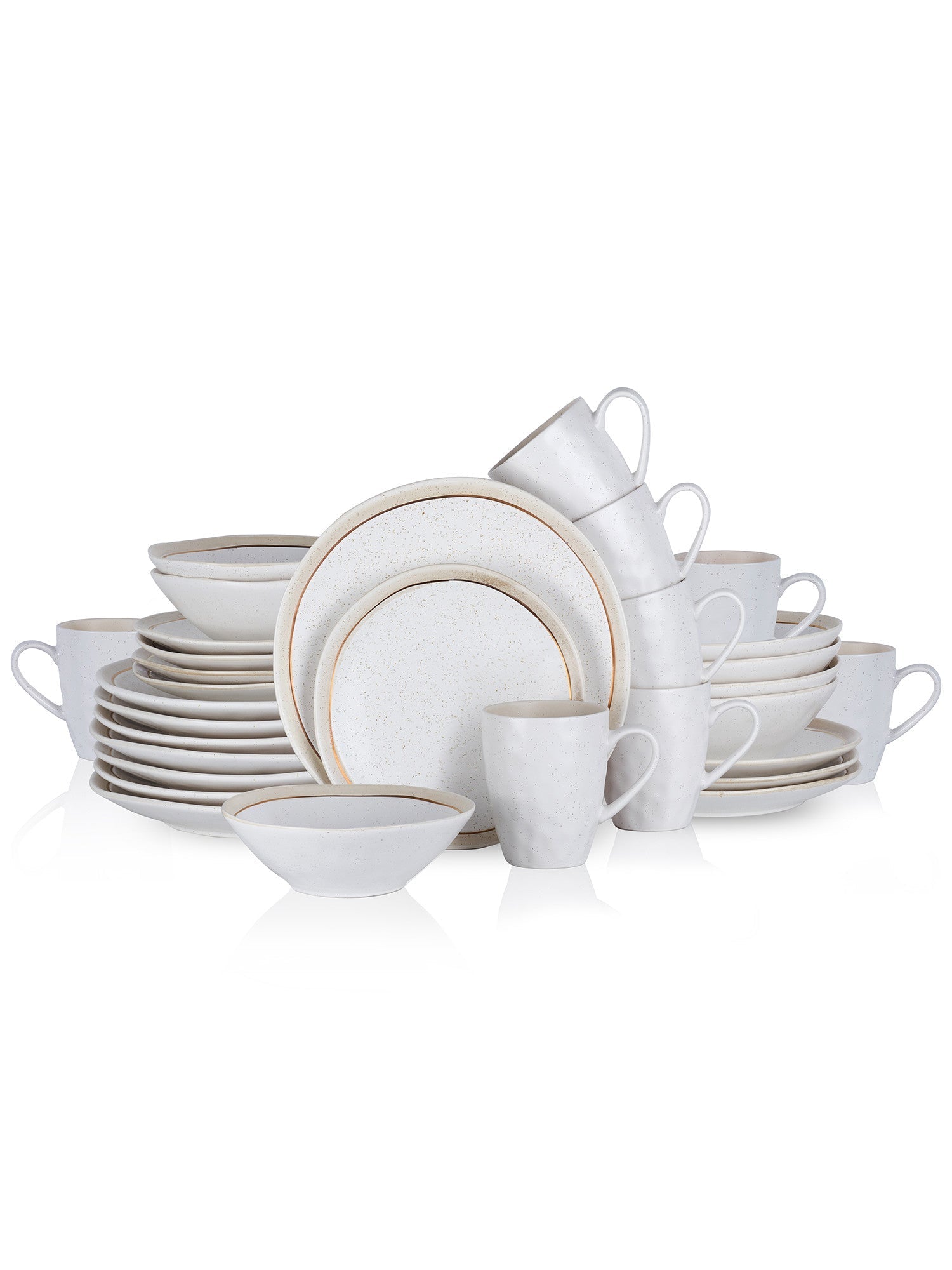  Stone + Lain Clara 32-Piece Dinnerware Set Porcelain - White - Bonton