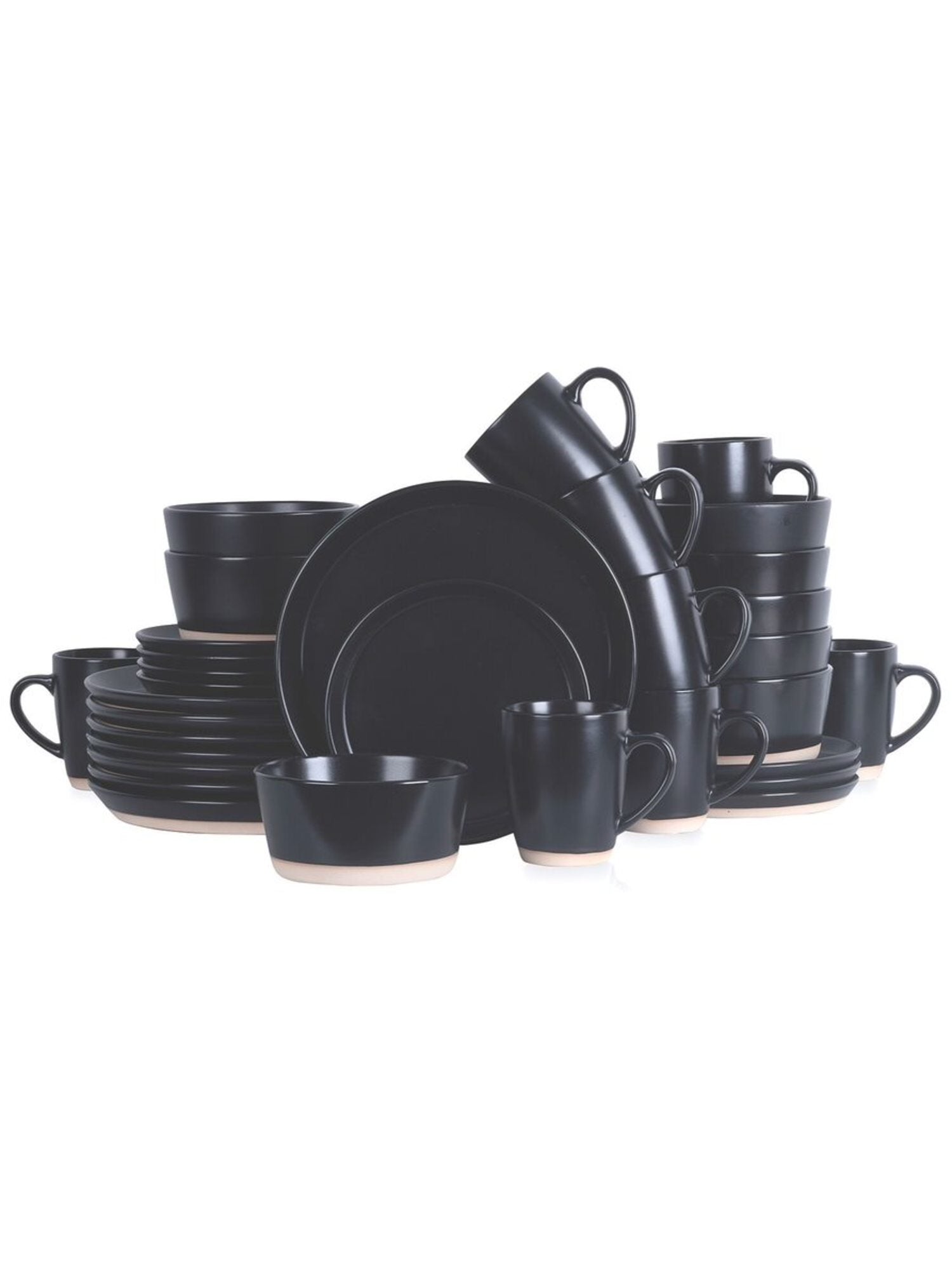  Stone + Lain Jules 32-Piece Dinnerware Set Stoneware - Black - Bonton