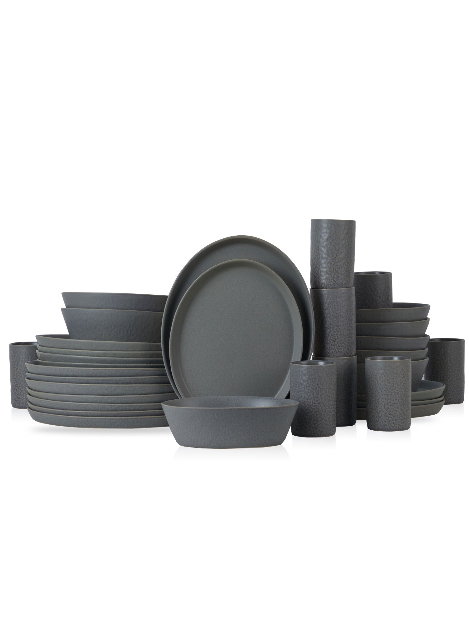  Stone + Lain Katachi 32-Piece Dinnerware Set Stoneware - Grey - Bonton