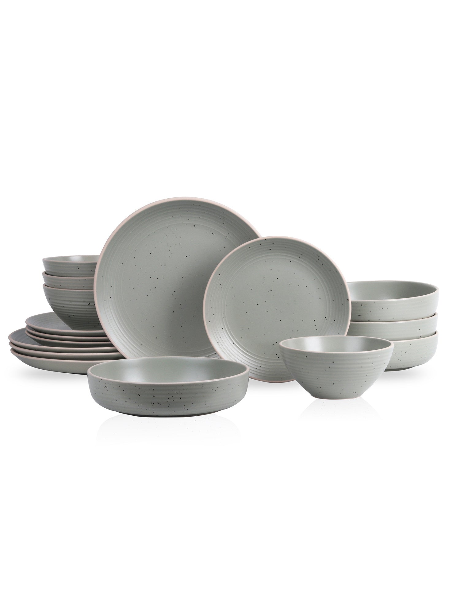  Stone + Lain Lauren 16-Piece Dinnerware Set Stoneware - Green - Bonton