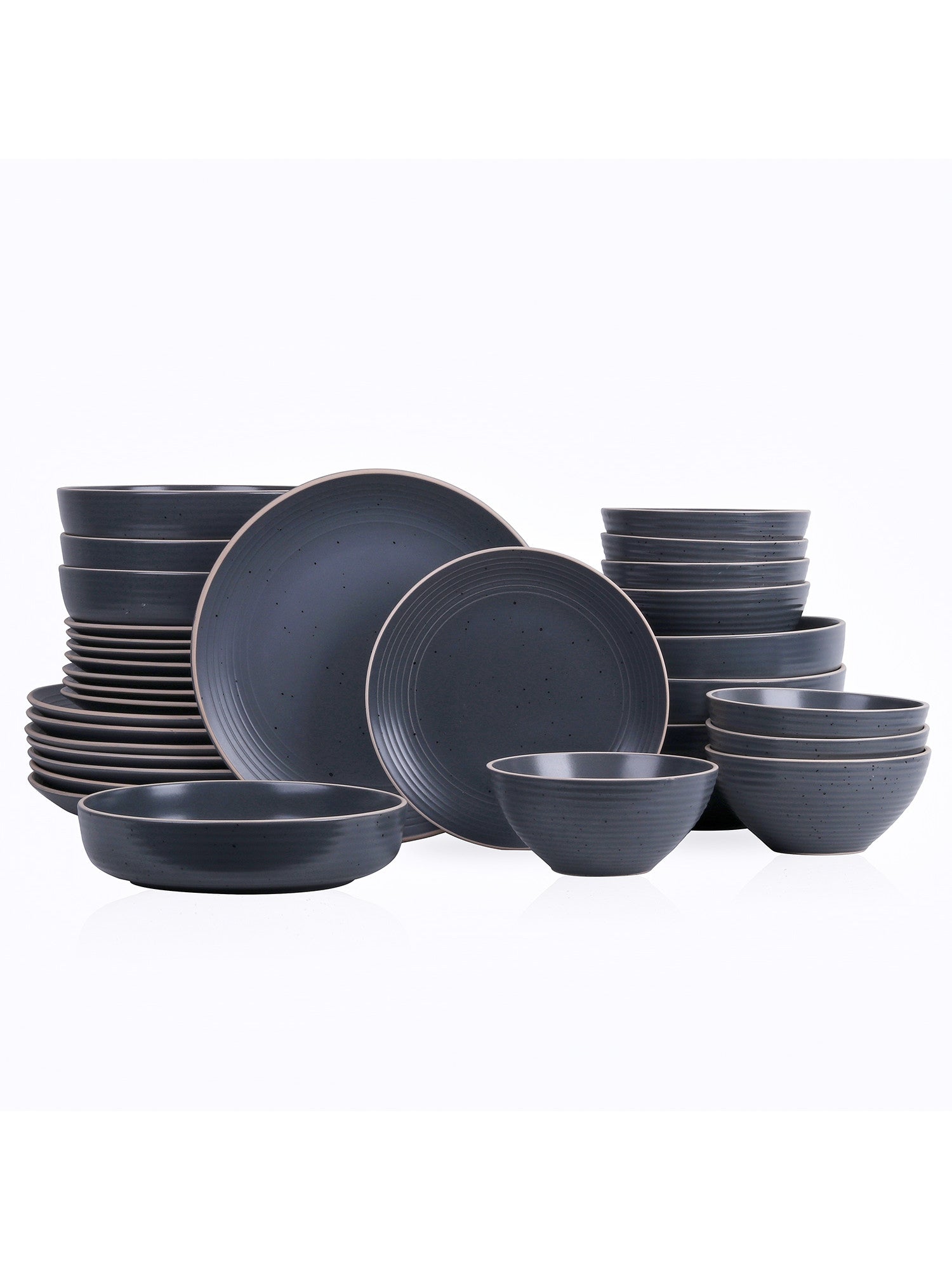  Stone + Lain Lauren 32-Piece Dinnerware Set Stoneware - Charcoal - Bonton