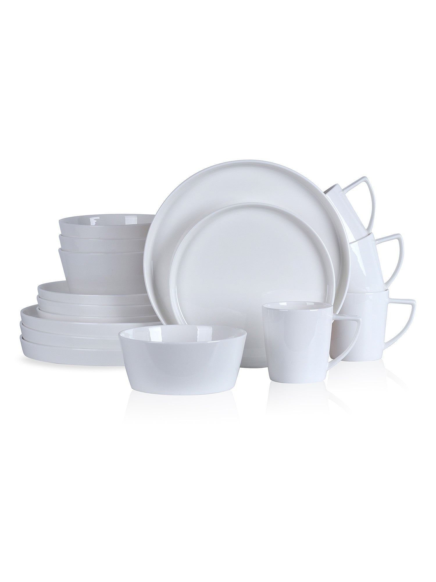  Stone + Lain Madeline 16-Piece Dinnerware Set Bone China - White - Bonton