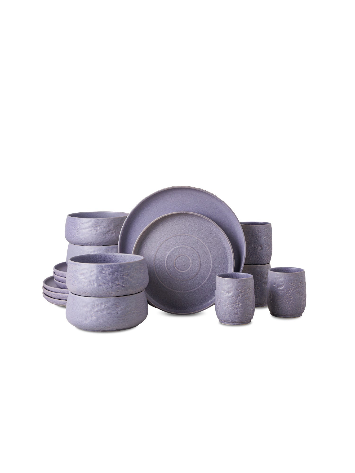  Stone + Lain Shosai 16-Piece Dinnerware Set Stoneware - Lavender - Bonton