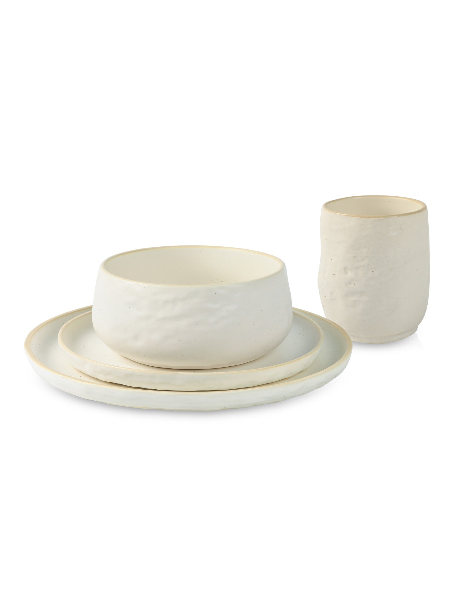  Stone + Lain Shosai 32-Piece Dinnerware Set Stoneware - White Speckled - Bonton