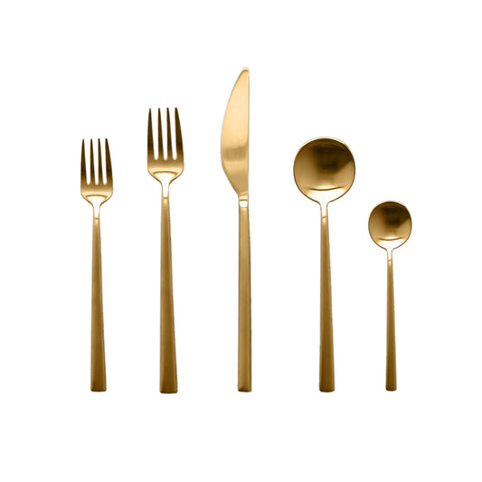 Movida Ice Gold 5 Piece Flatware Set