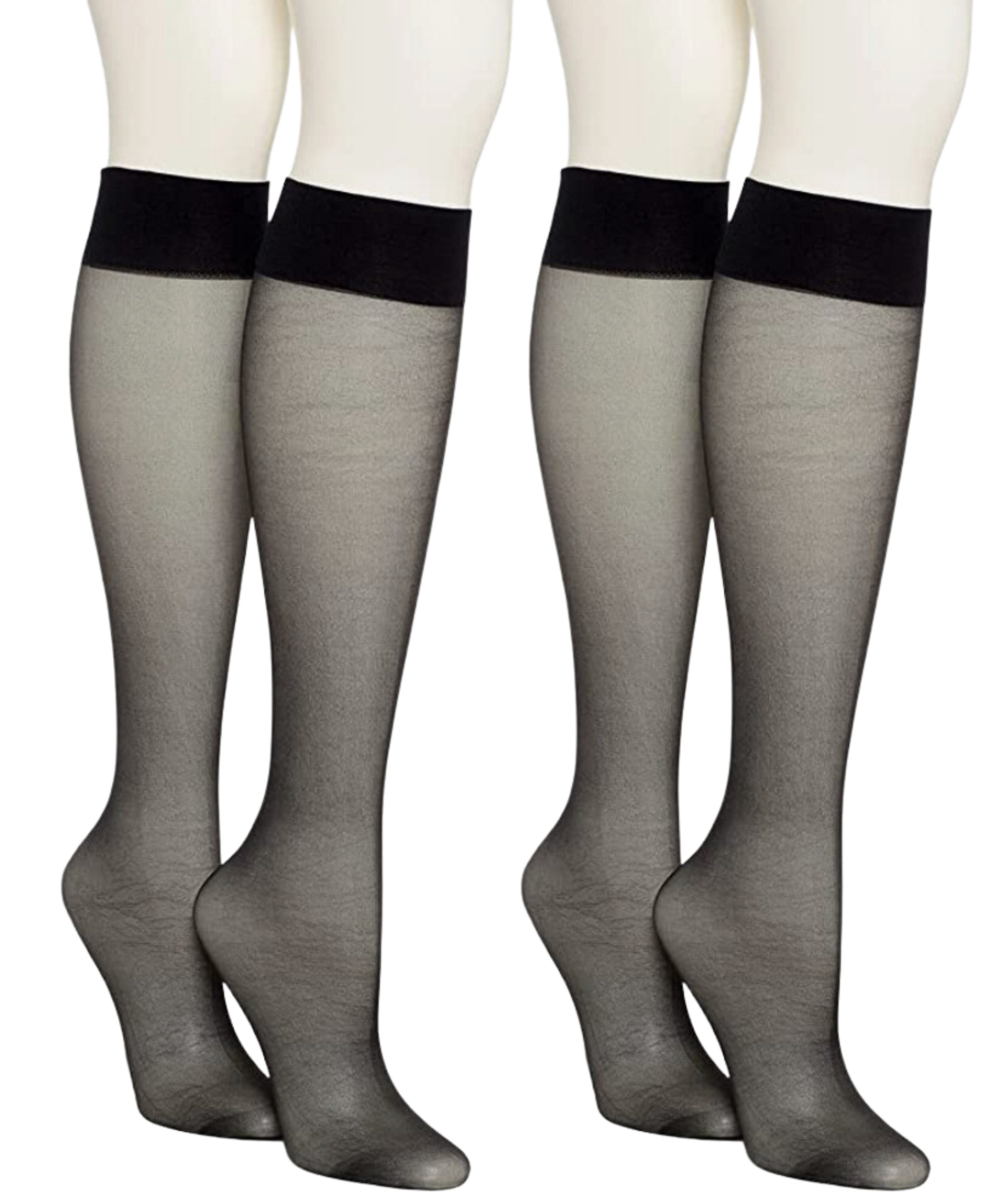  LECHERY LECHERY SHEER KNEE-HIGHS (2 PACK) - BLACK - Bonton