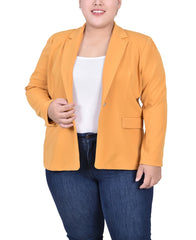 Plus Size Long Sleeve Scuba Crepe Jacket