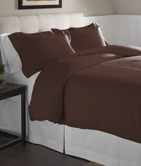 Solid & Print Flannel Duvet Sets Chestnut