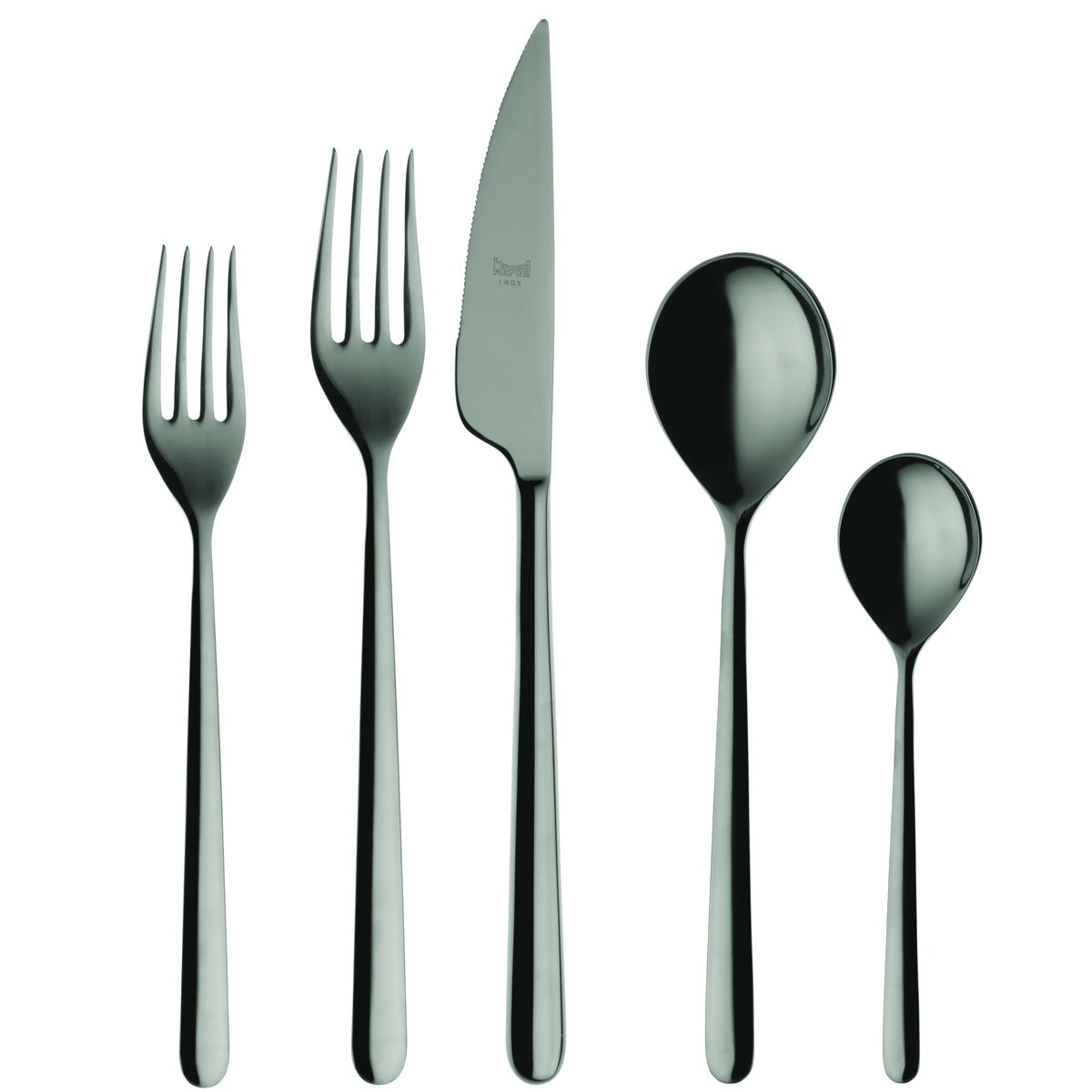  Mepra Linea Flatware Set - Black Gold - Bonton