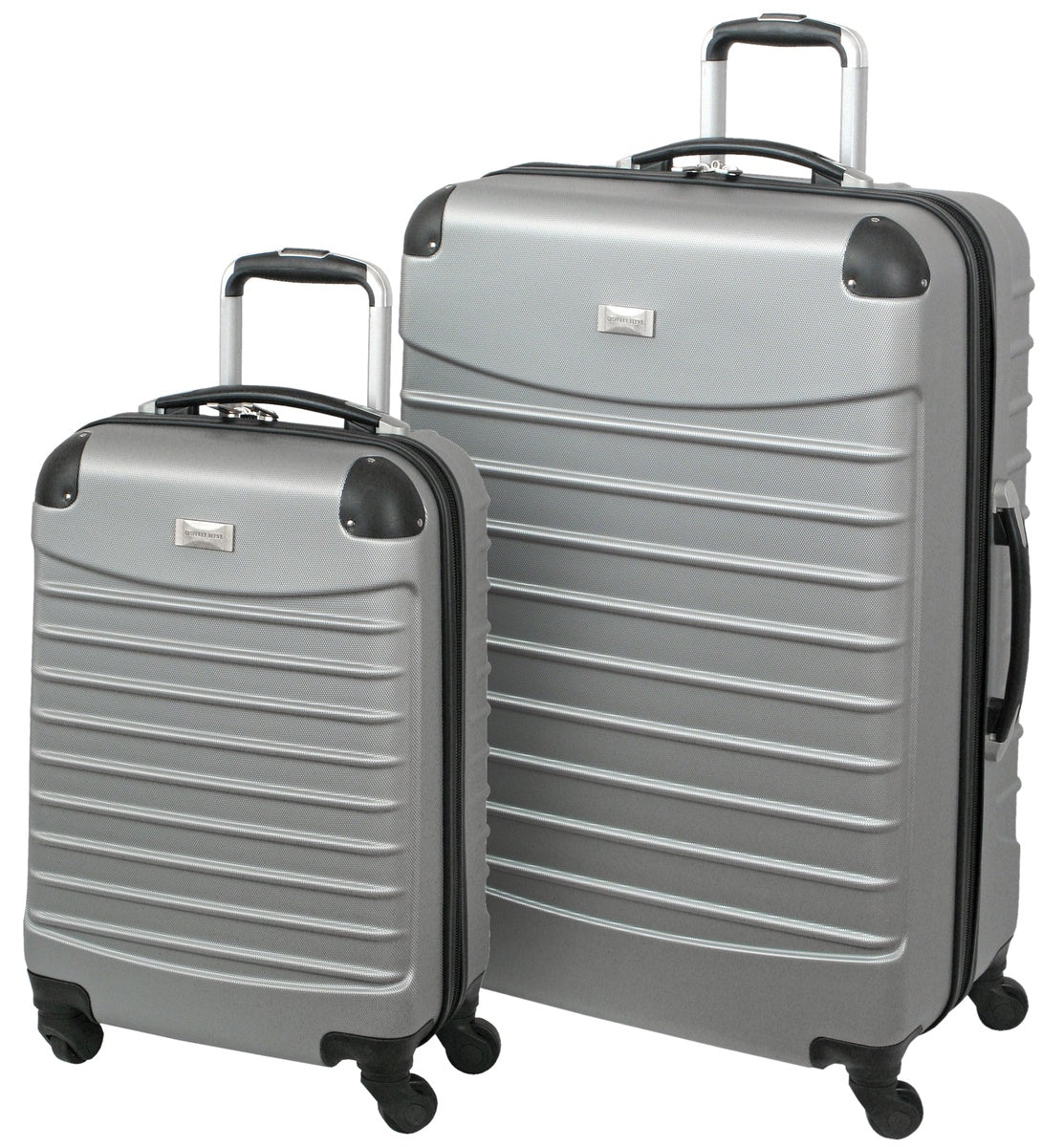  Geoffrey Beene Geoffrey Beene Hardside 2 Pc Luggage Set, Silver - Default Title - Bonton