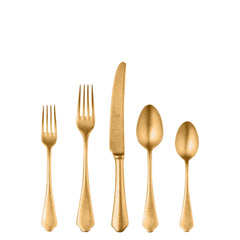 Dolce Vita Pewter Gold Flatware Set