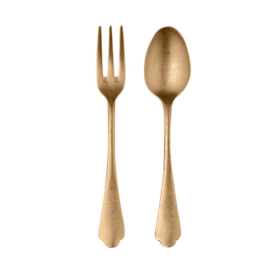 Dolce Vita Pewter Gold Serving Set