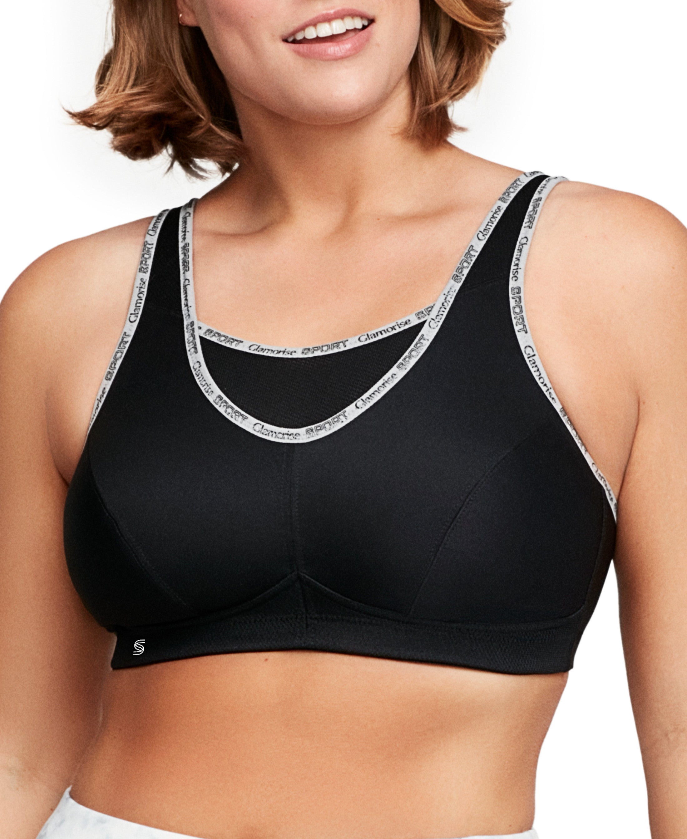  Glamorise No-Bounce Camisole Sports Bra - Gray/Yellow - Bonton