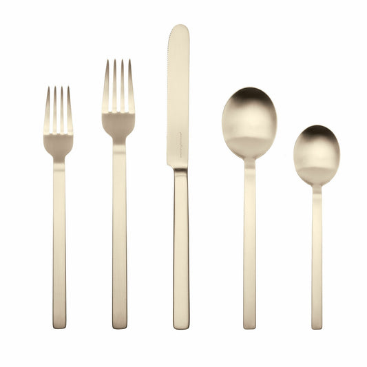 Stile Champagne 5 Piece Flatware Set