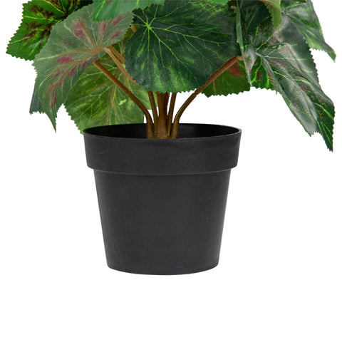 11" Yellow Potted Silk Begonia Spring Artificial Floral Arrangement