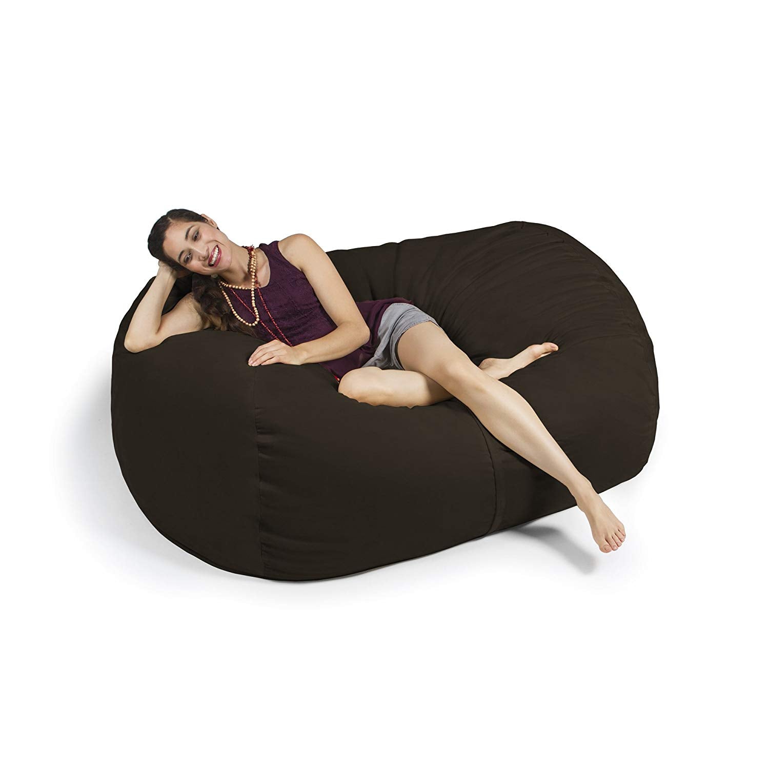  Jaxx Lounger Loveseat Bean Bag 5.5' - Chocolate - Bonton