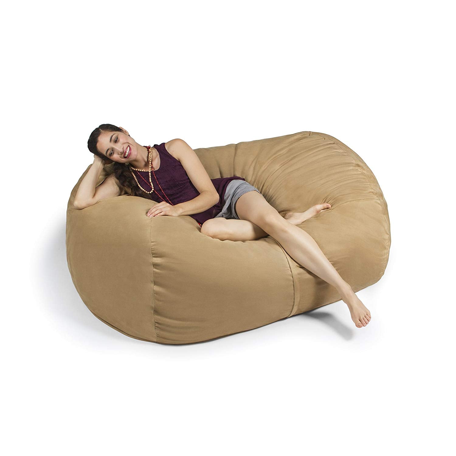  Jaxx Lounger Loveseat Bean Bag 5.5' - Camel - Bonton