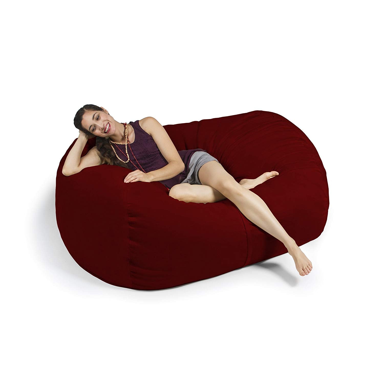  Jaxx Lounger Loveseat Bean Bag 5.5' - Cinnabar - Bonton