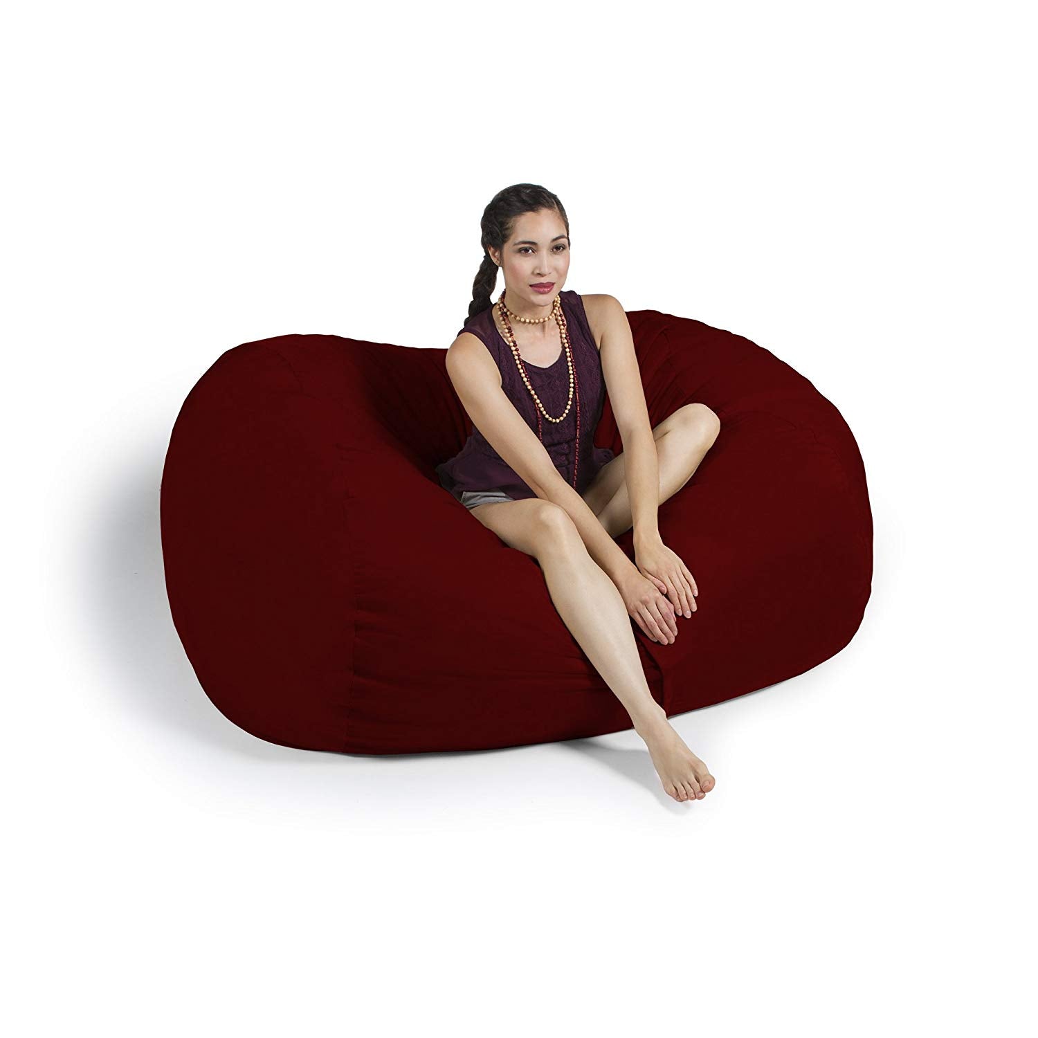  Jaxx Lounger Loveseat Bean Bag 5.5' - Cinnabar - Bonton