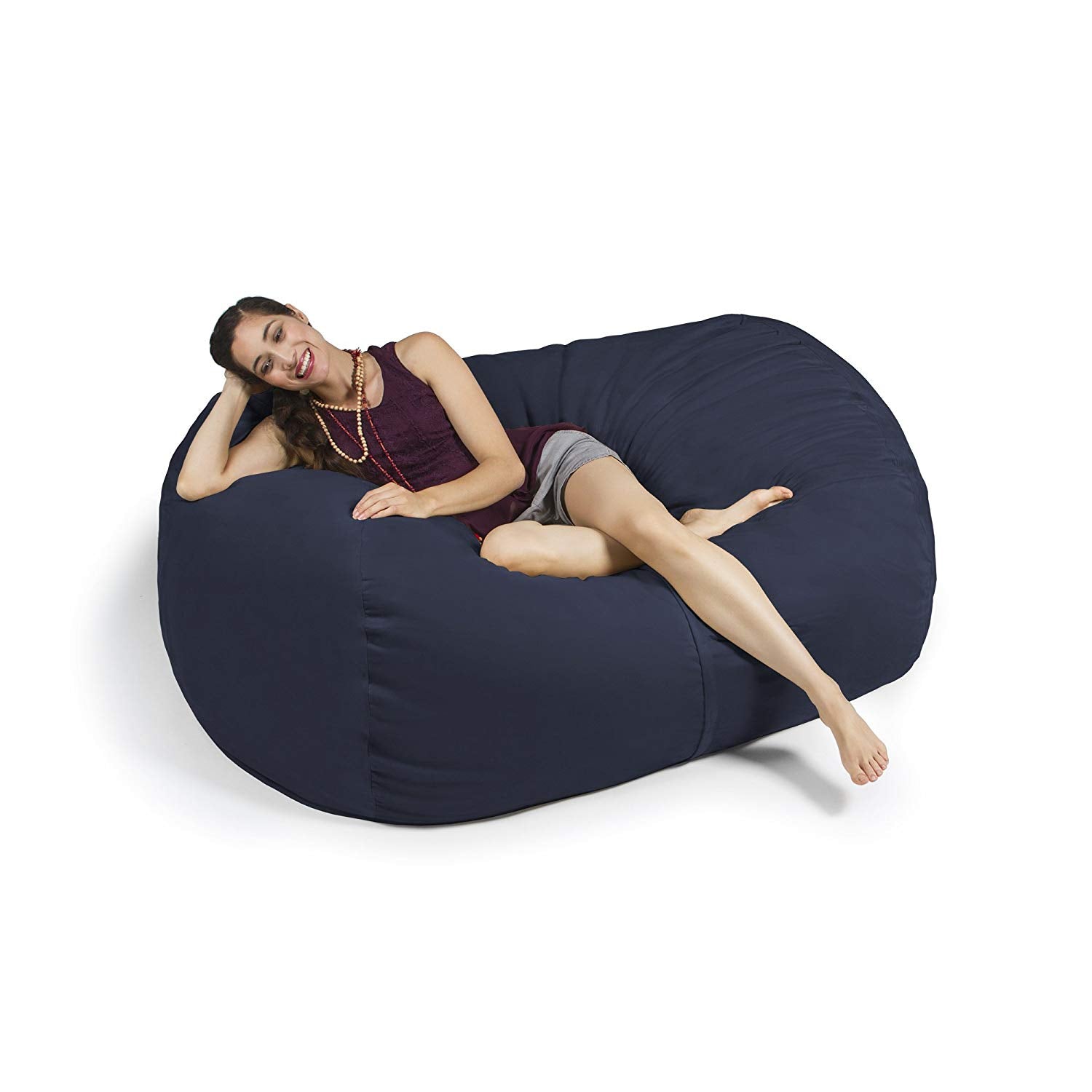  Jaxx Lounger Loveseat Bean Bag 5.5' - Navy - Bonton