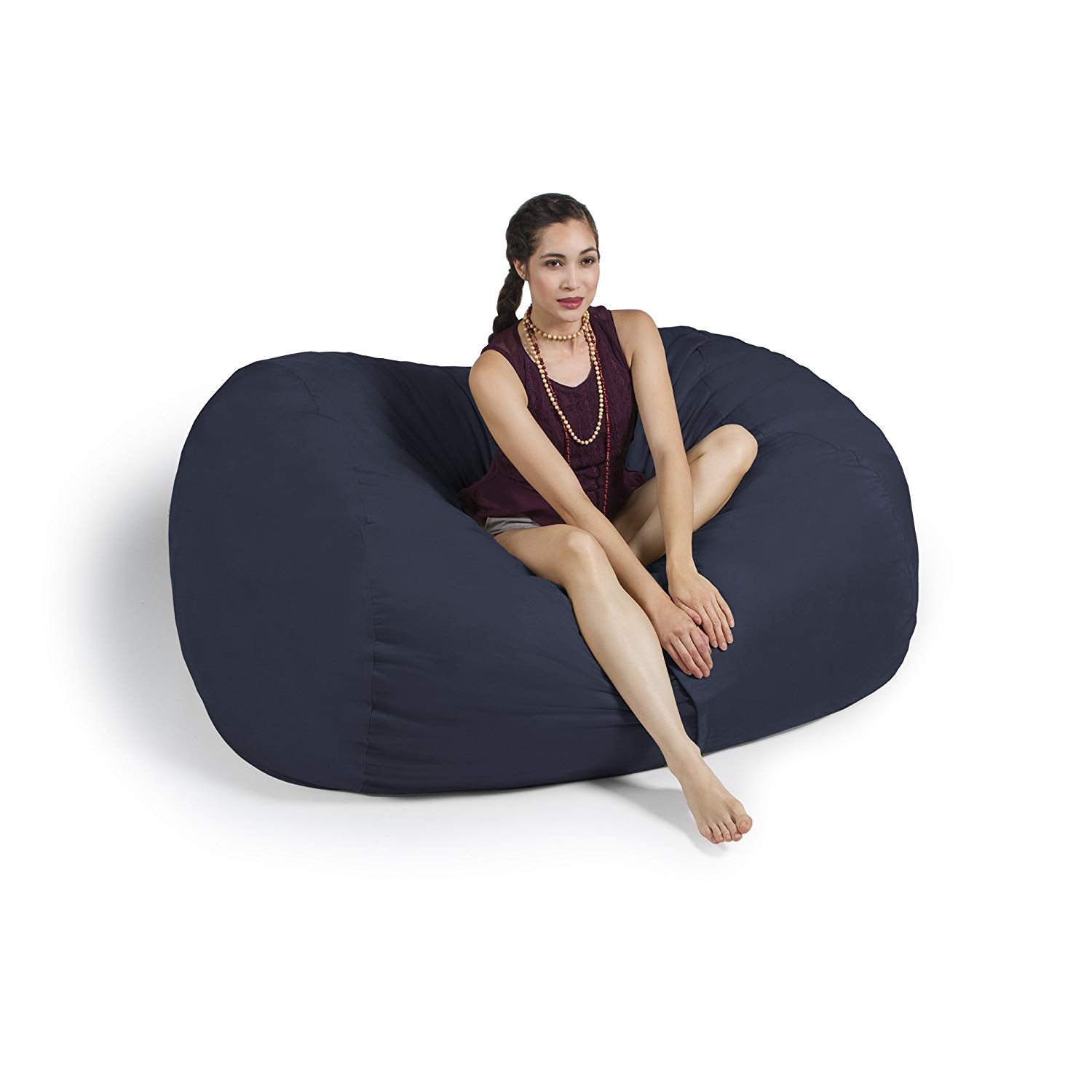  Jaxx Lounger Loveseat Bean Bag 5.5' - Navy - Bonton