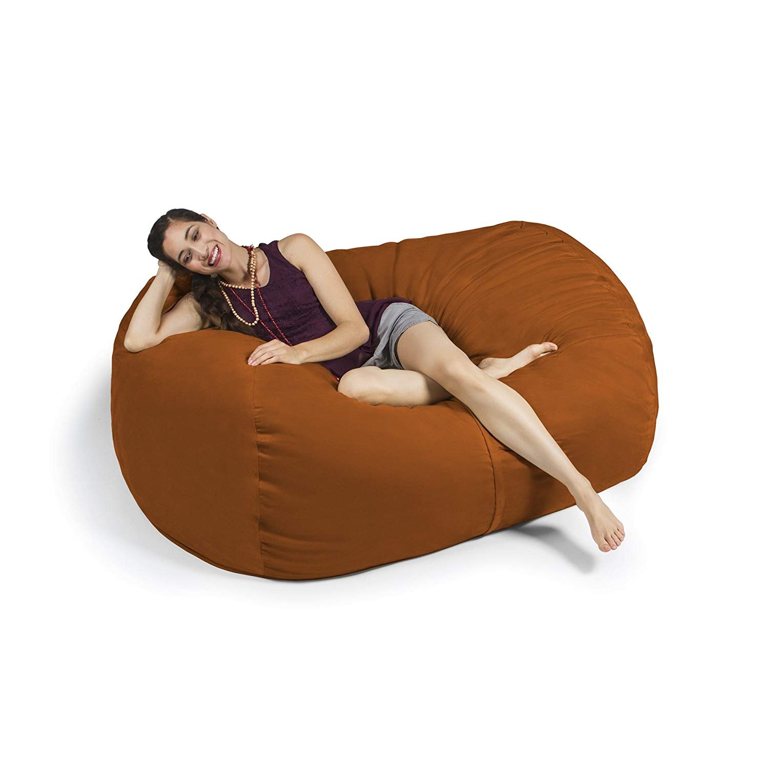  Jaxx Lounger Loveseat Bean Bag 5.5' - Mandarin - Bonton