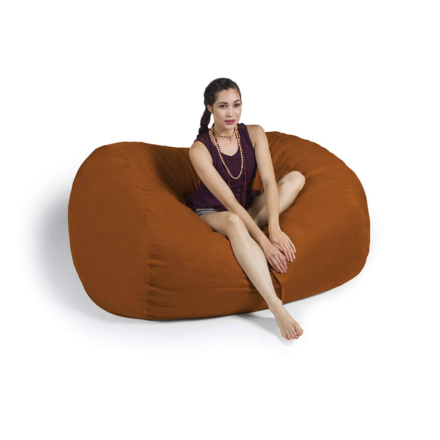  Jaxx Lounger Loveseat Bean Bag 5.5' - Mandarin - Bonton