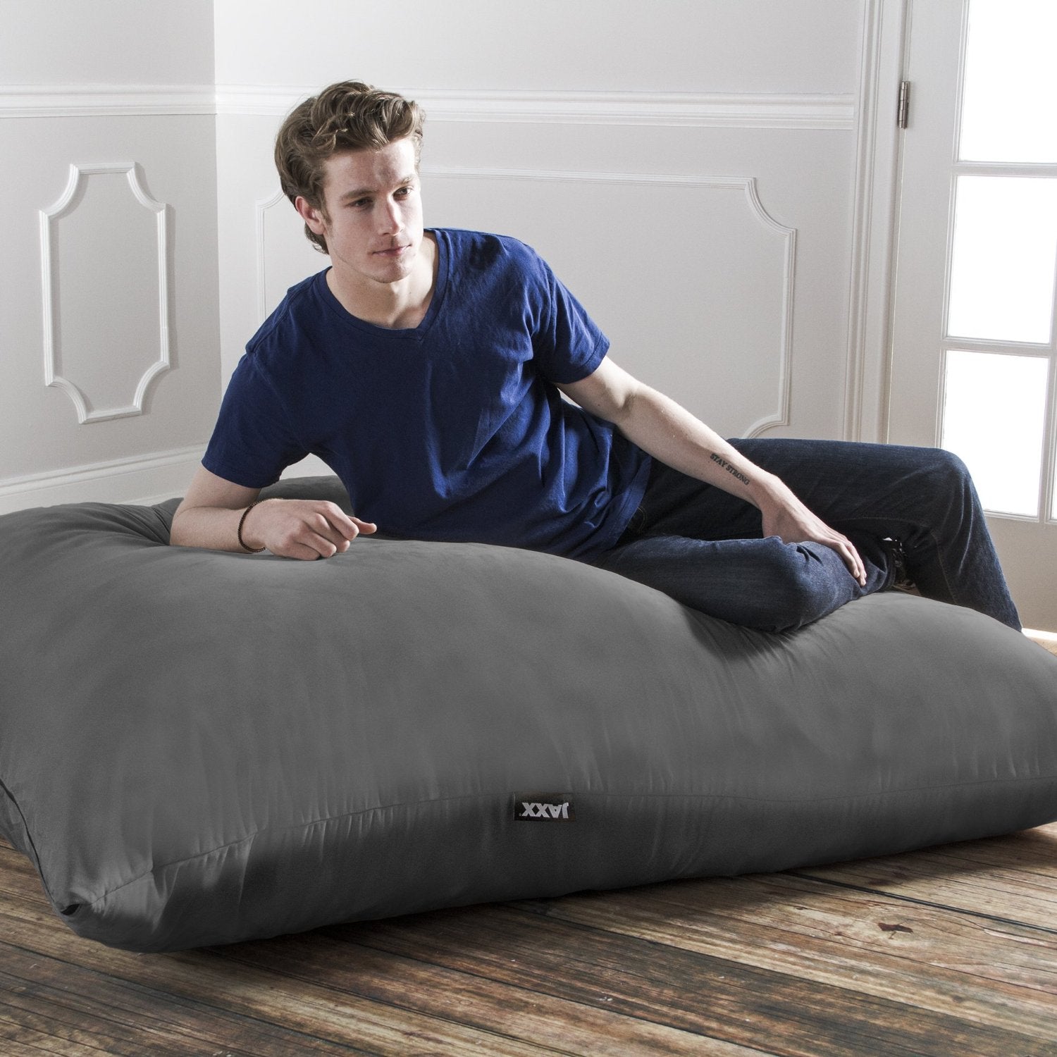  Jaxx Saxx Pillow Bean Bag 5.5' - Charcoal - Bonton