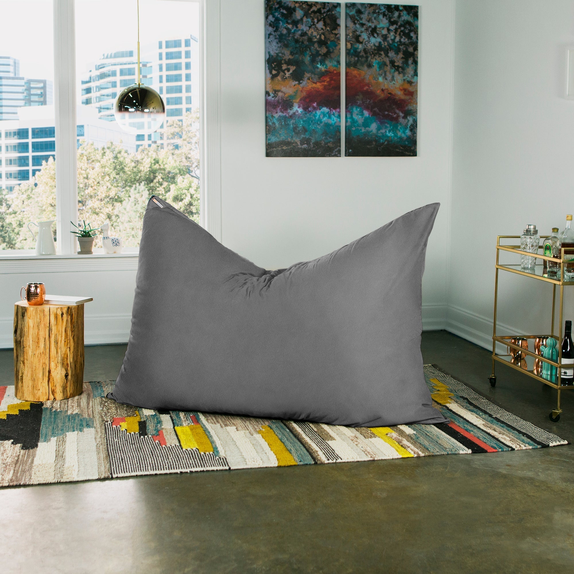  Jaxx Saxx Pillow Bean Bag 5.5' - Charcoal - Bonton