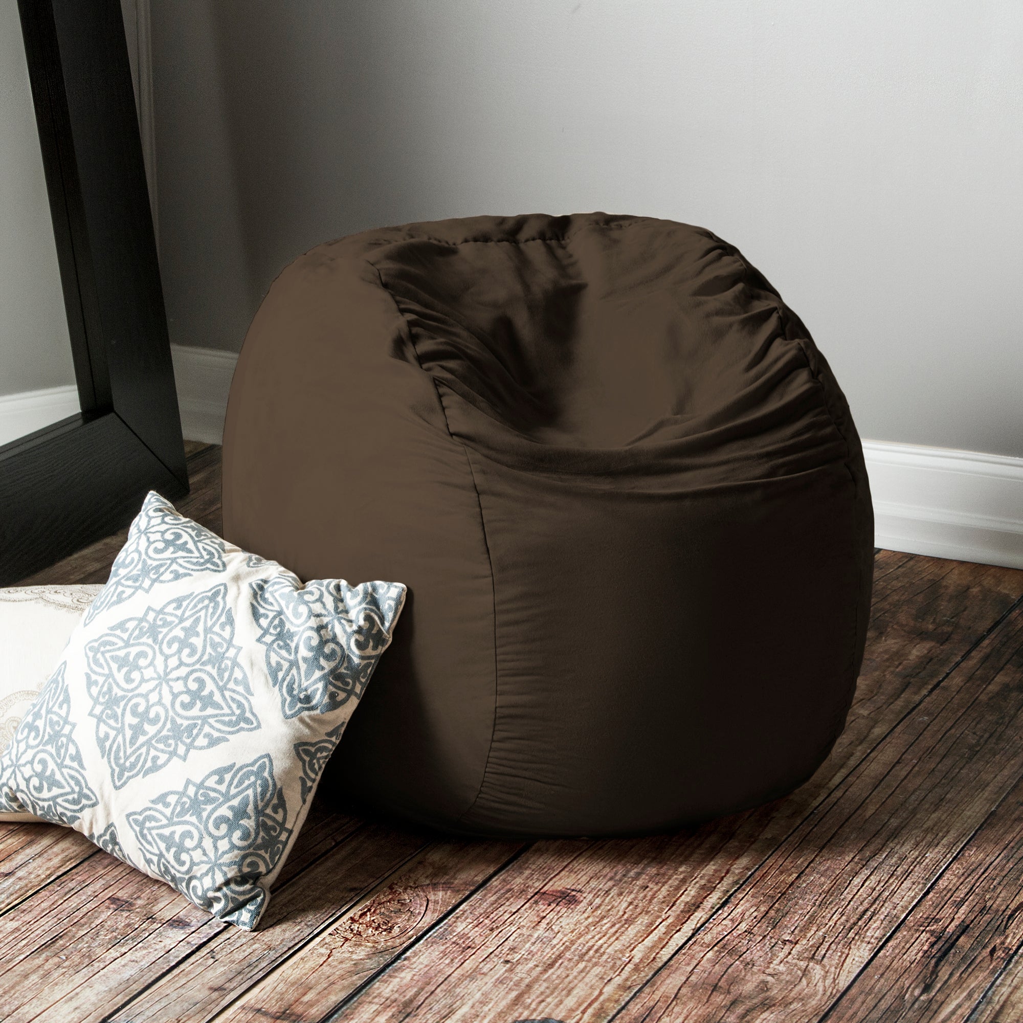  Jaxx Saxx Round Bean Bag with Removable Cover 3' - Chocolate - Bonton