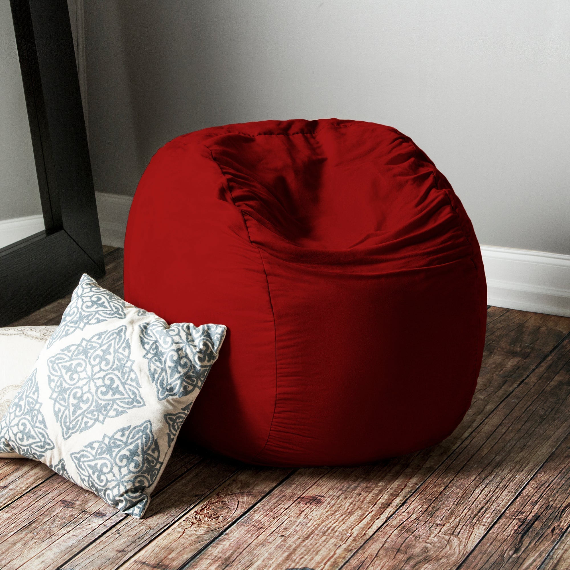  Jaxx Saxx Round Bean Bag with Removable Cover 3' - Cinnabar - Bonton