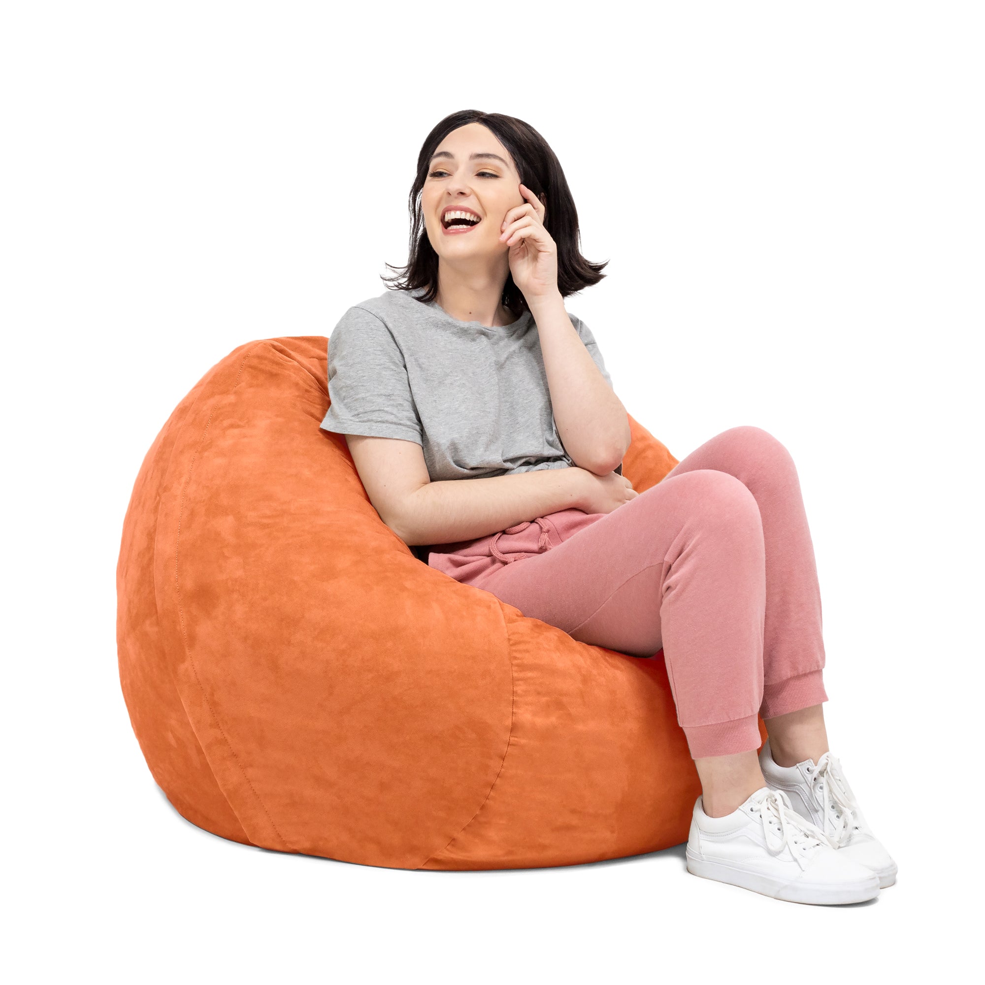  Jaxx Saxx Round Bean Bag with Removable Cover 3' - Mandarin - Bonton