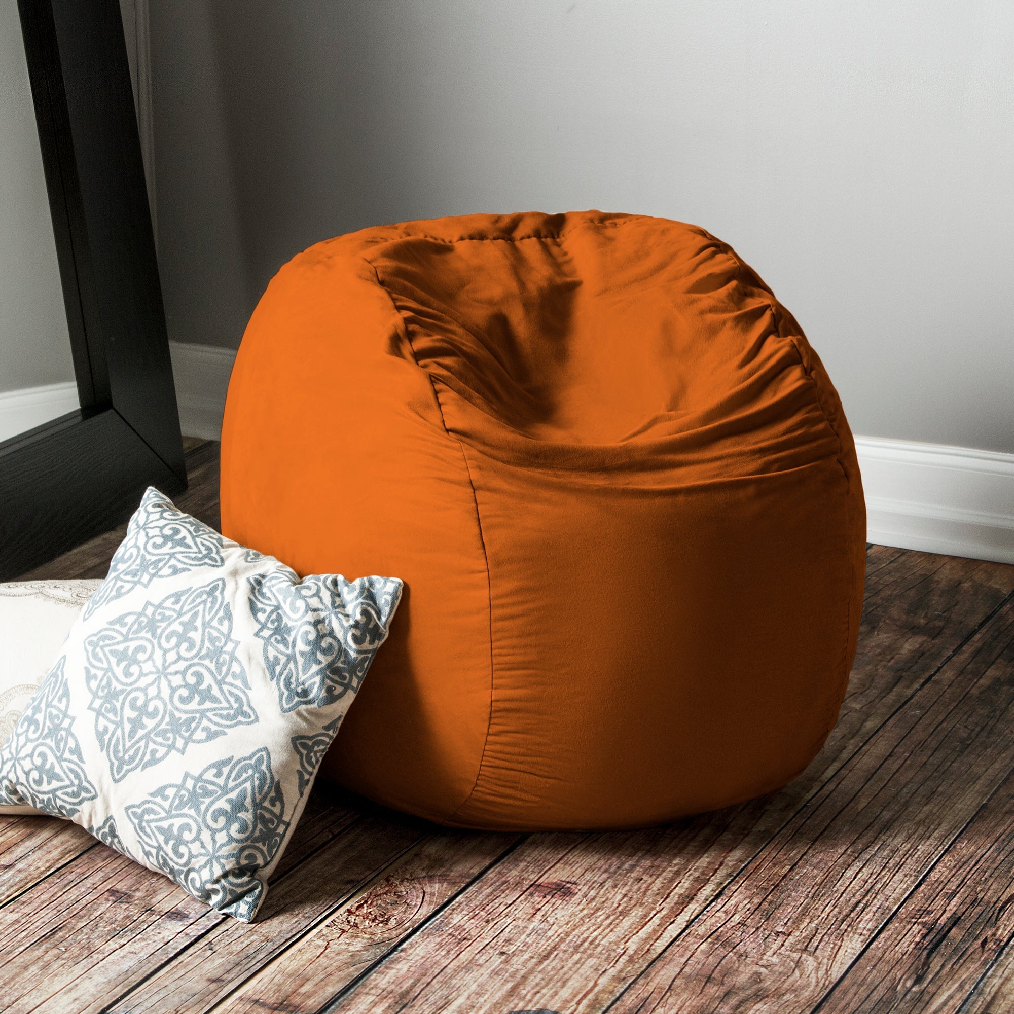  Jaxx Saxx Round Bean Bag with Removable Cover 3' - Mandarin - Bonton