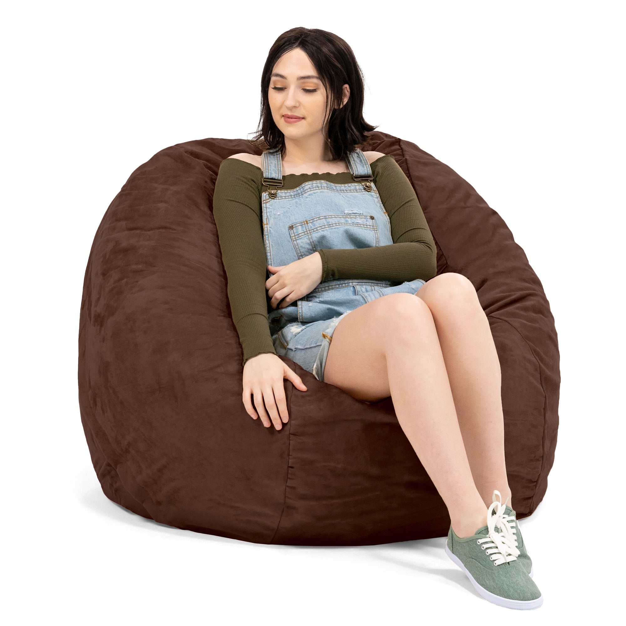  Jaxx Saxx Round Bean Bag with Removable Cover 4' - Chocolate - Bonton