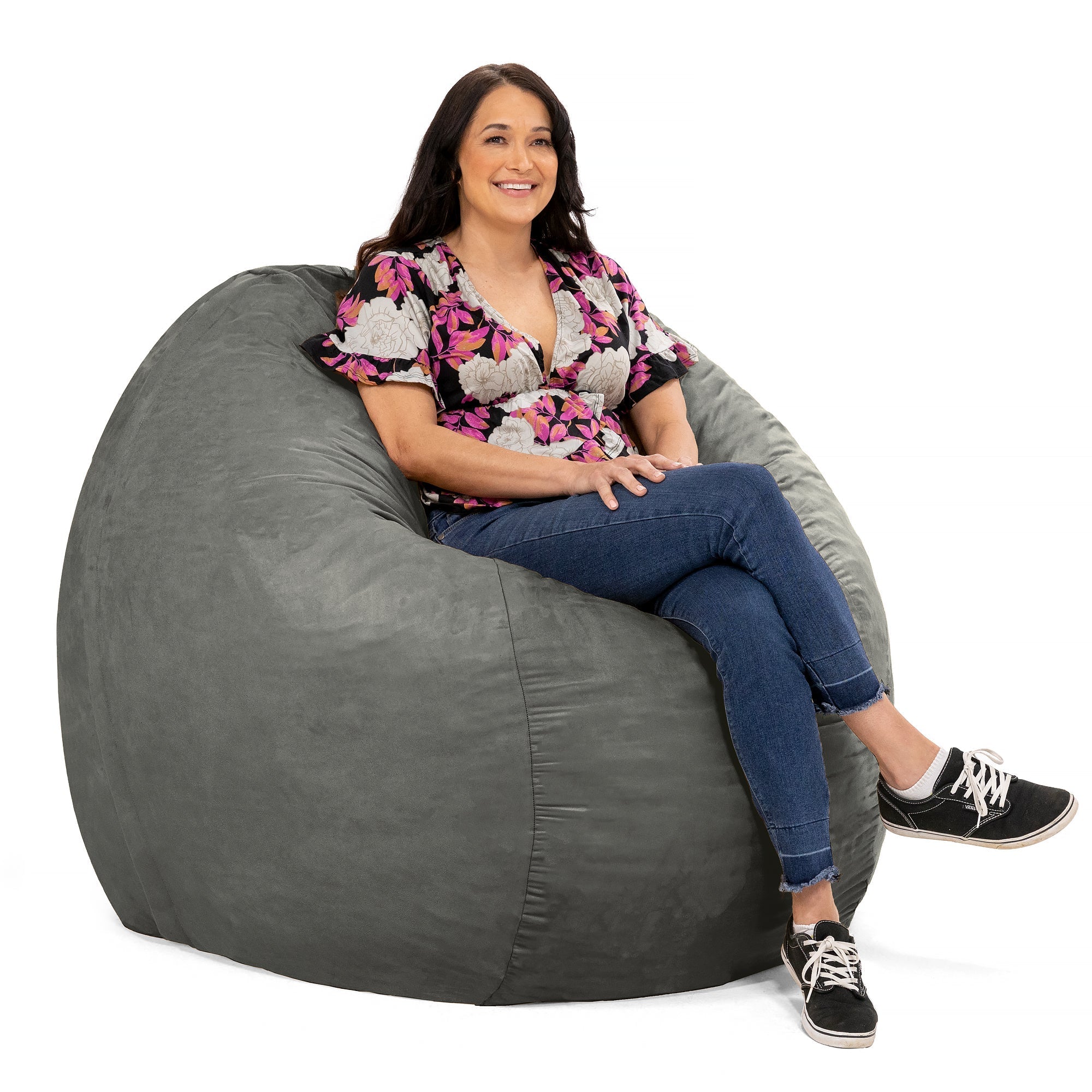  Jaxx Saxx Large Bean Bag with Removable Cover 5' - Charcoal - Bonton