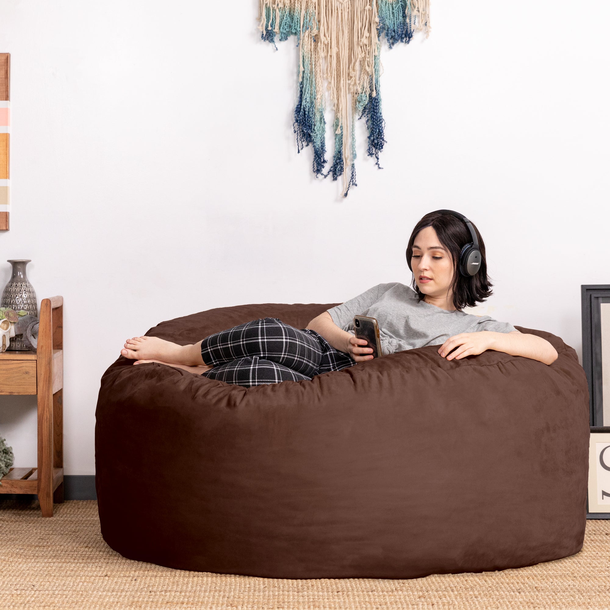  Jaxx Saxx Large Bean Bag with Removable Cover 5' - Chocolate - Bonton