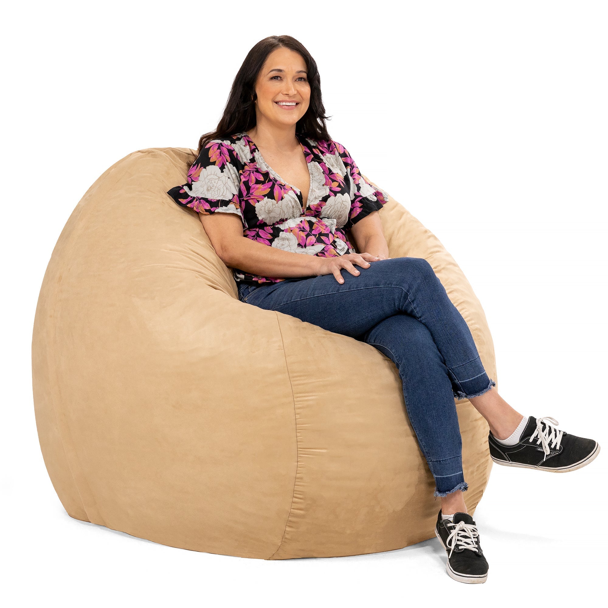  Jaxx Saxx Large Bean Bag with Removable Cover 5' - Camel - Bonton