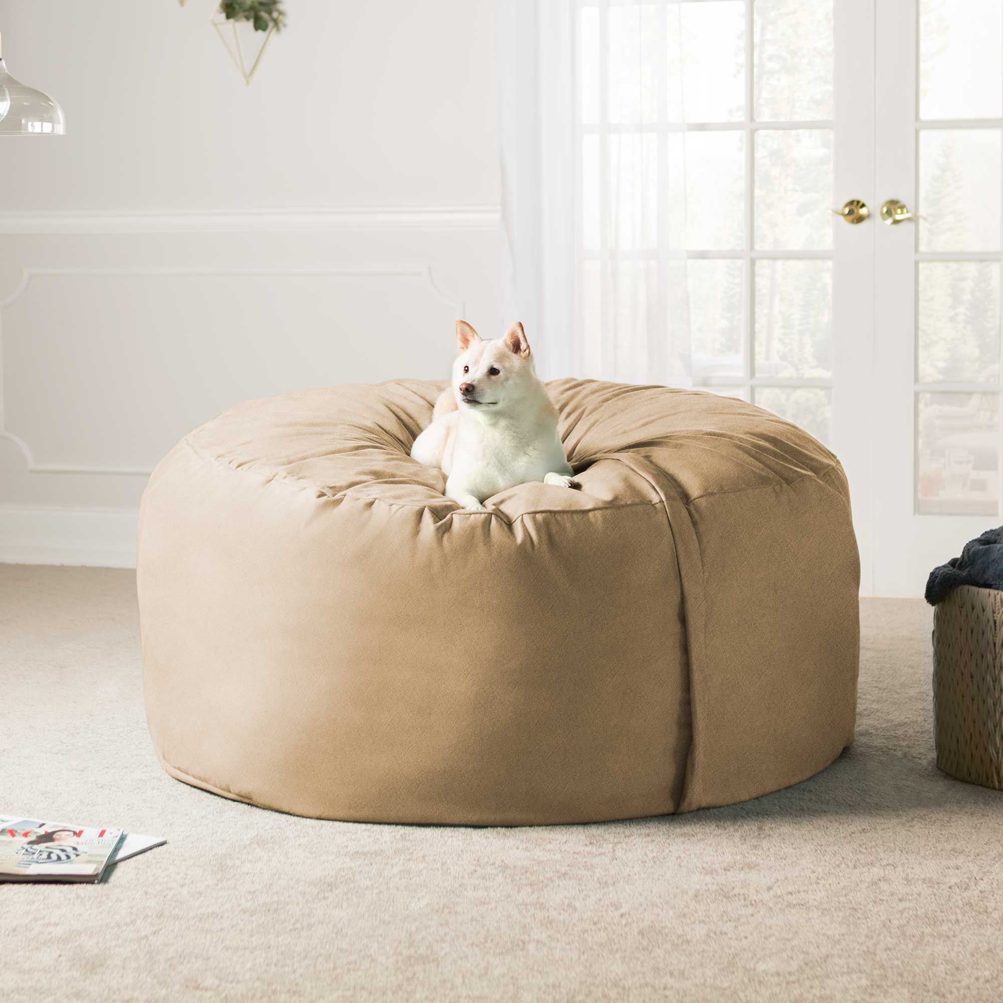  Jaxx Saxx Large Bean Bag with Removable Cover 5' - Camel - Bonton