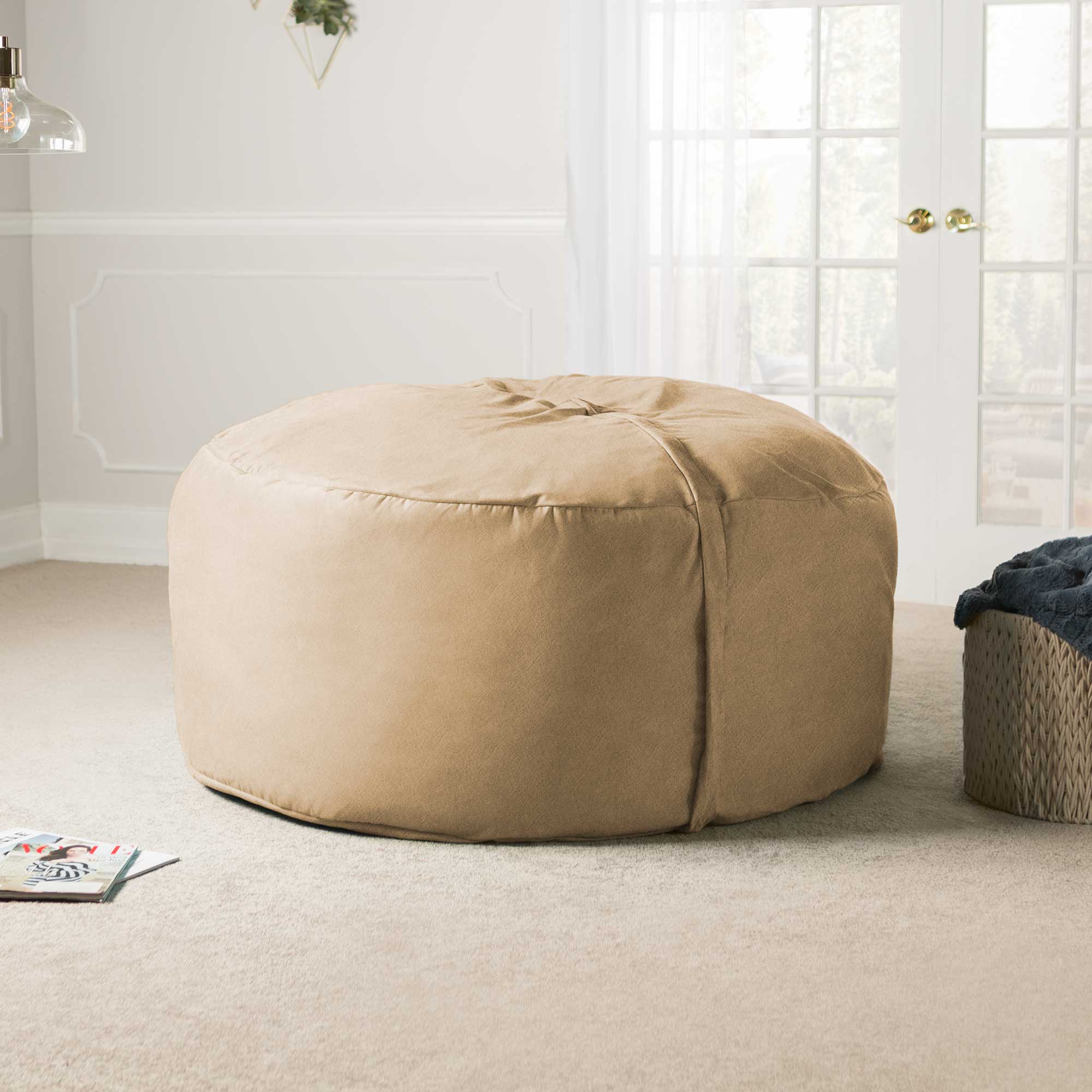  Jaxx Saxx Large Bean Bag with Removable Cover 5' - Camel - Bonton