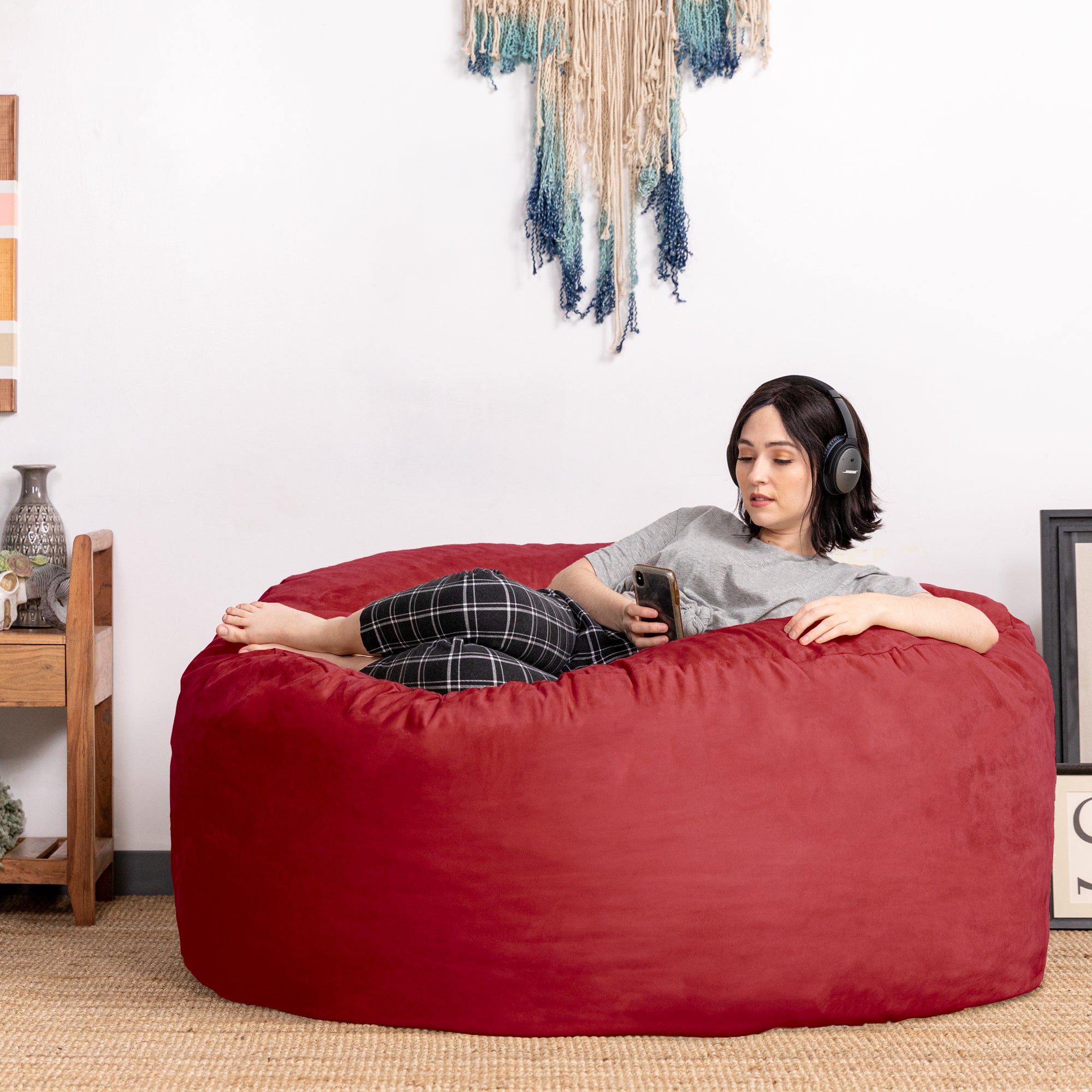  Jaxx Saxx Large Bean Bag with Removable Cover 5' - Cinnabar - Bonton