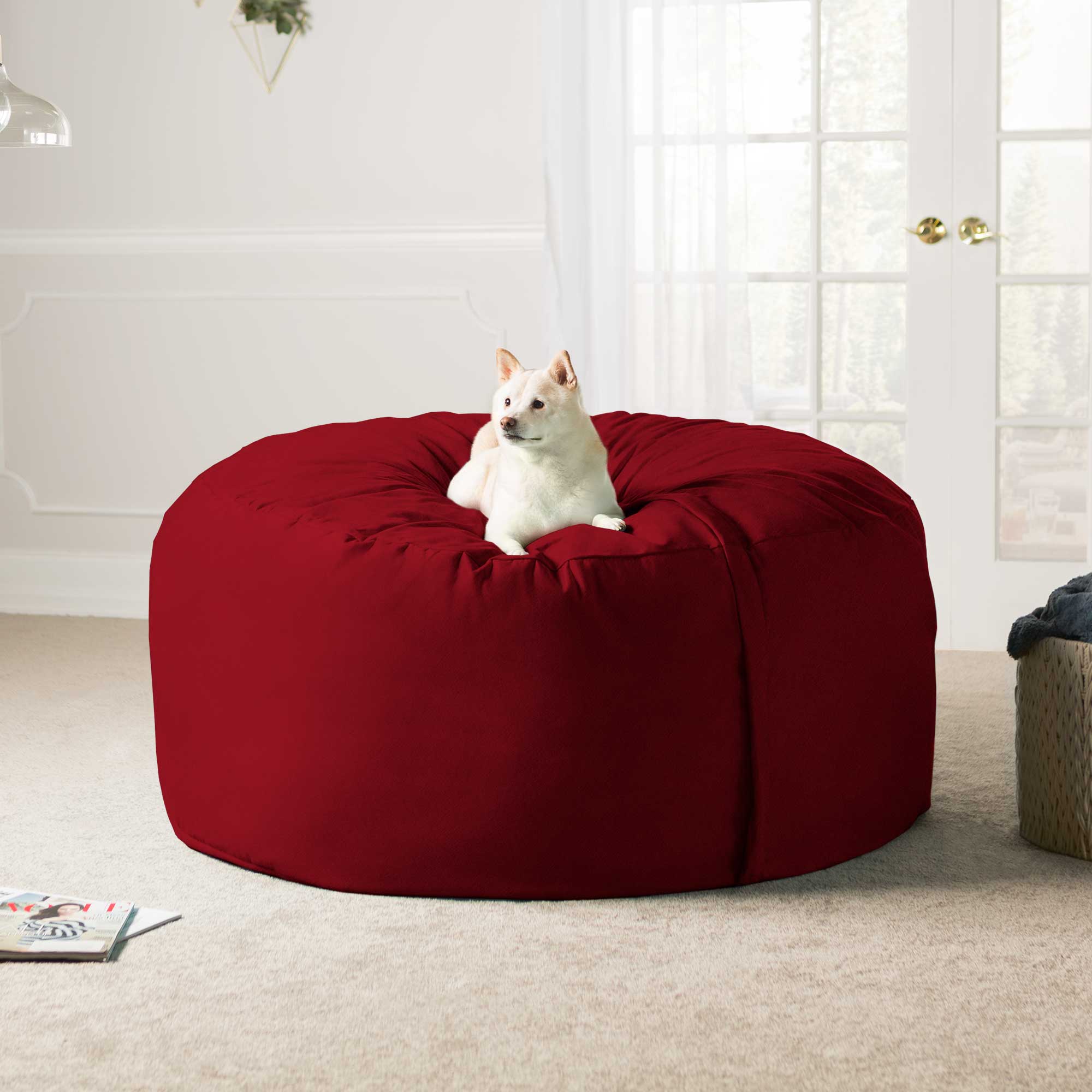  Jaxx Saxx Large Bean Bag with Removable Cover 5' - Cinnabar - Bonton