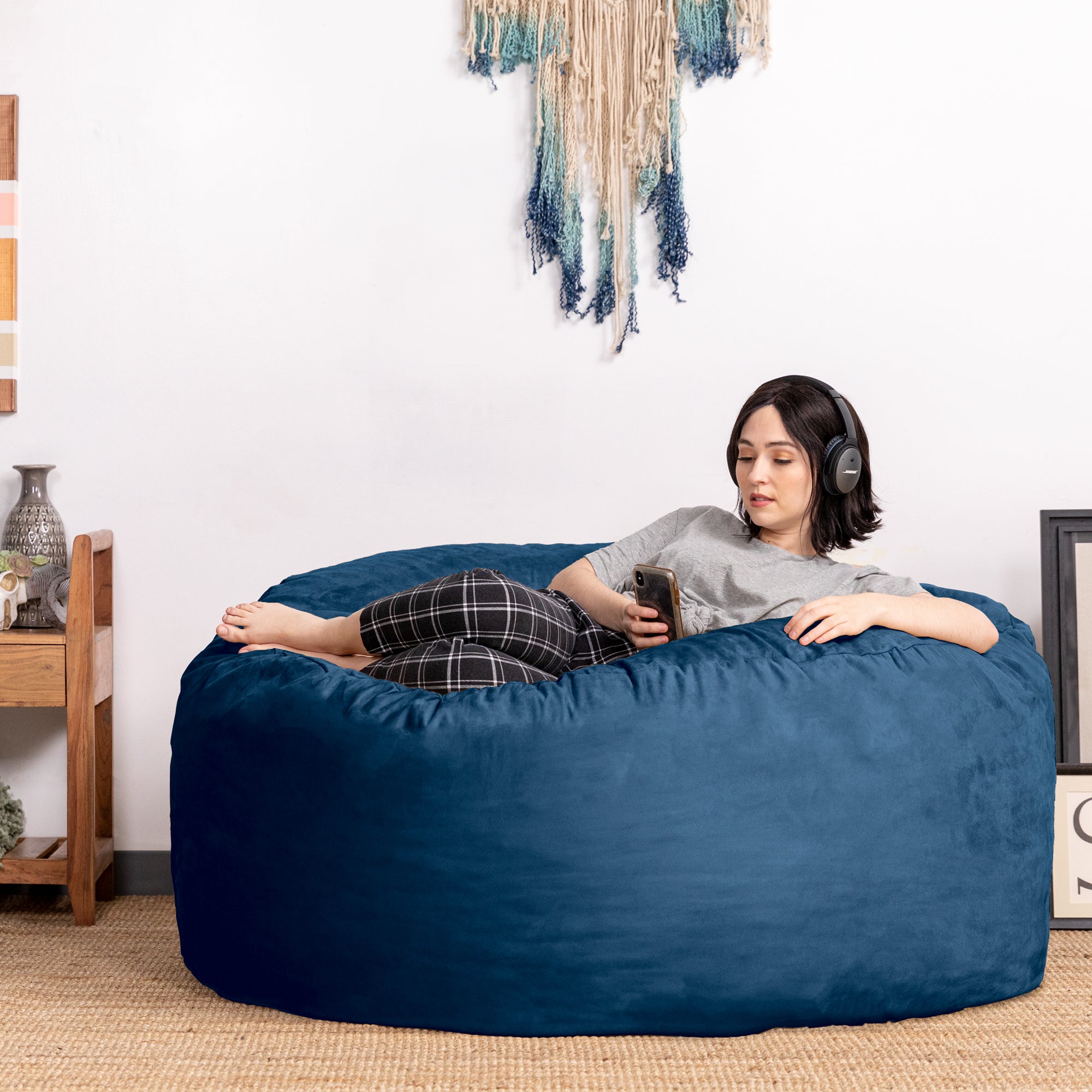  Jaxx Saxx Large Bean Bag with Removable Cover 5' - Navy - Bonton