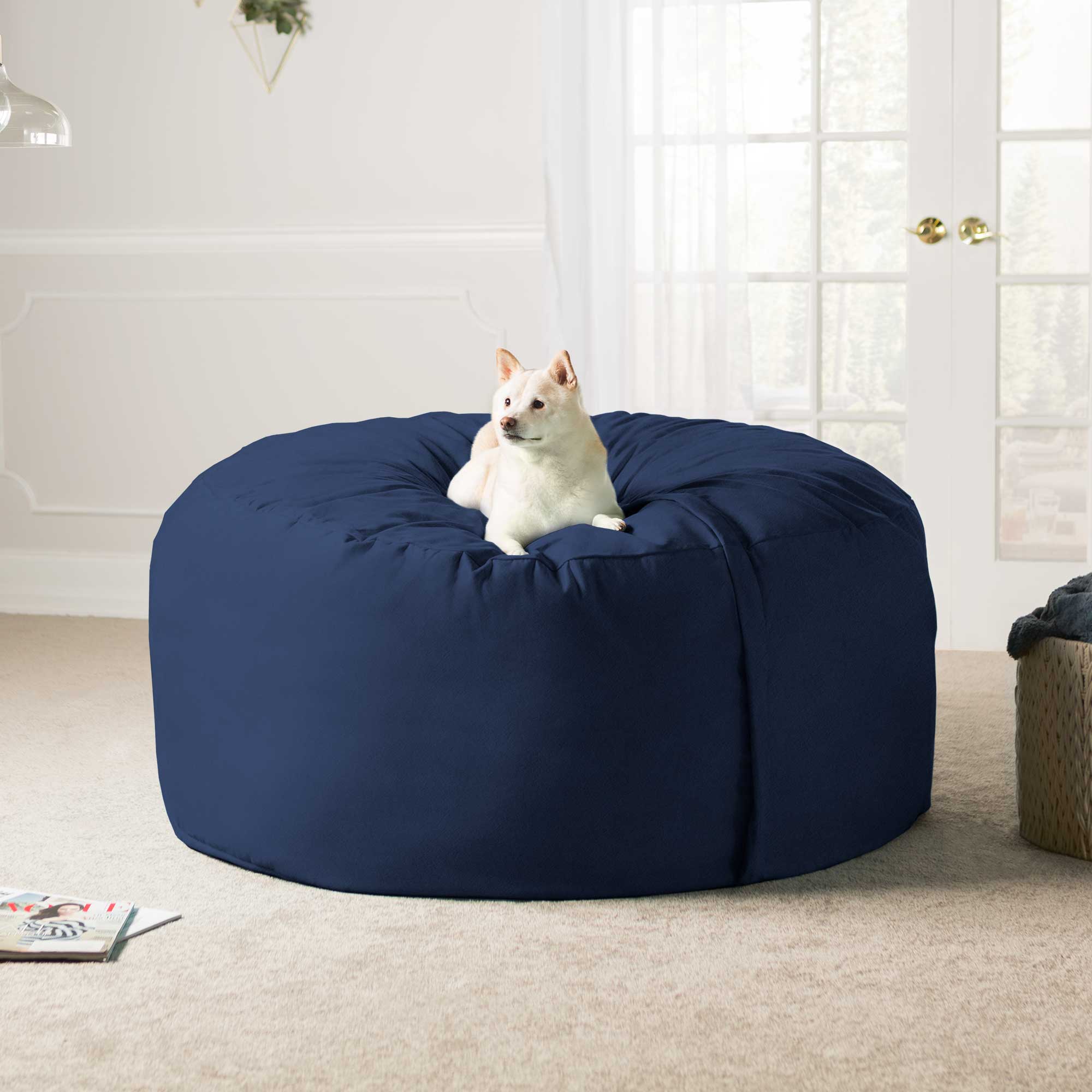  Jaxx Saxx Large Bean Bag with Removable Cover 5' - Navy - Bonton