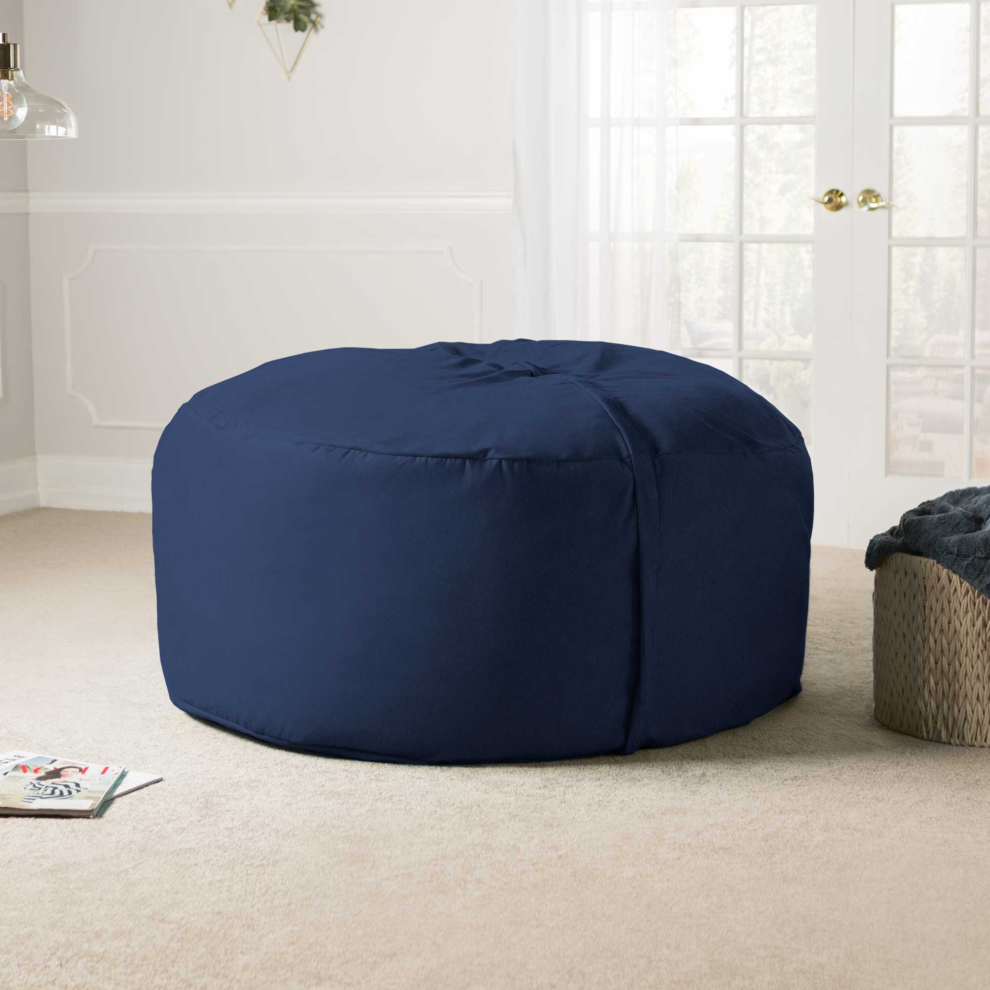  Jaxx Saxx Large Bean Bag with Removable Cover 5' - Navy - Bonton