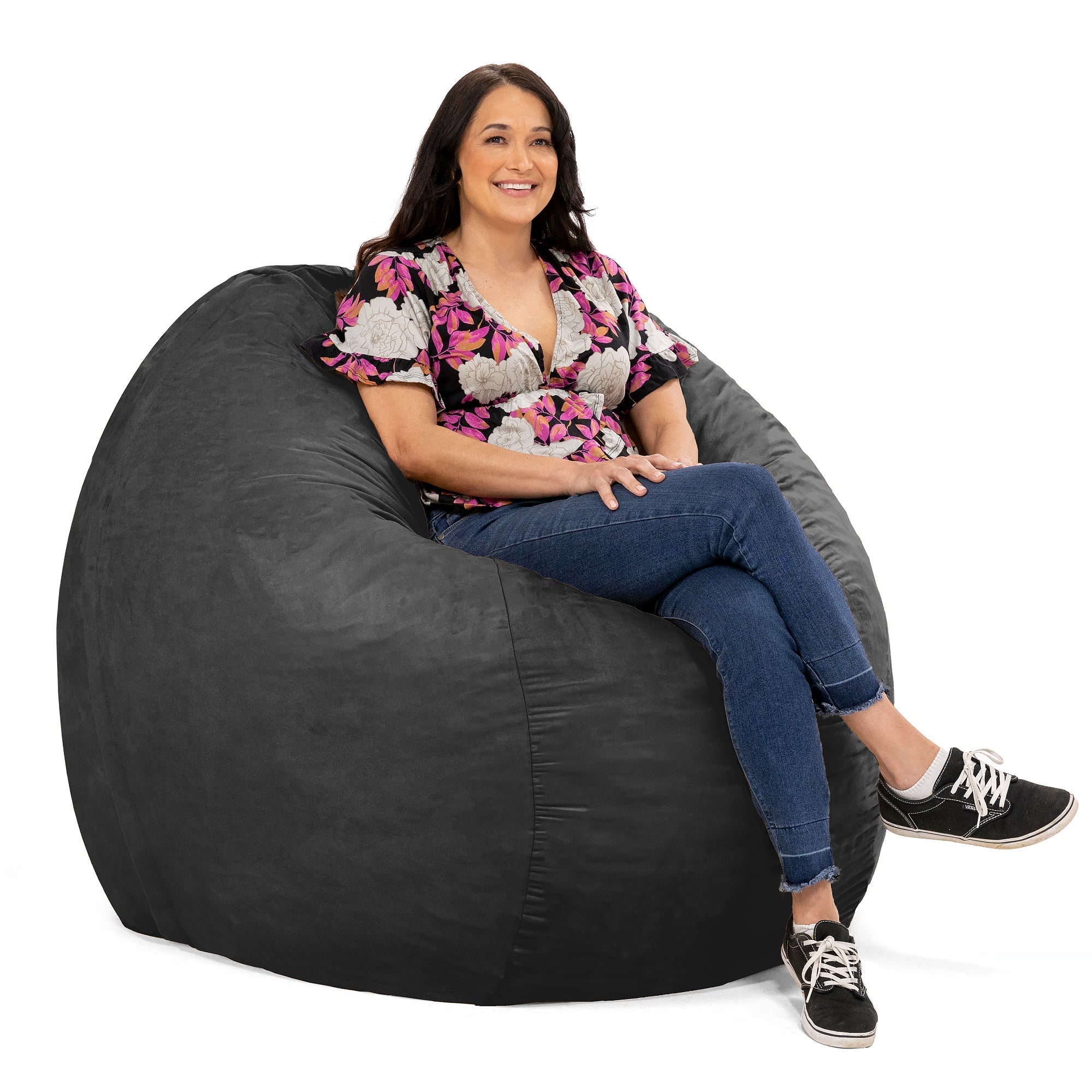  Jaxx Saxx Large Bean Bag with Removable Cover 5' - Black - Bonton