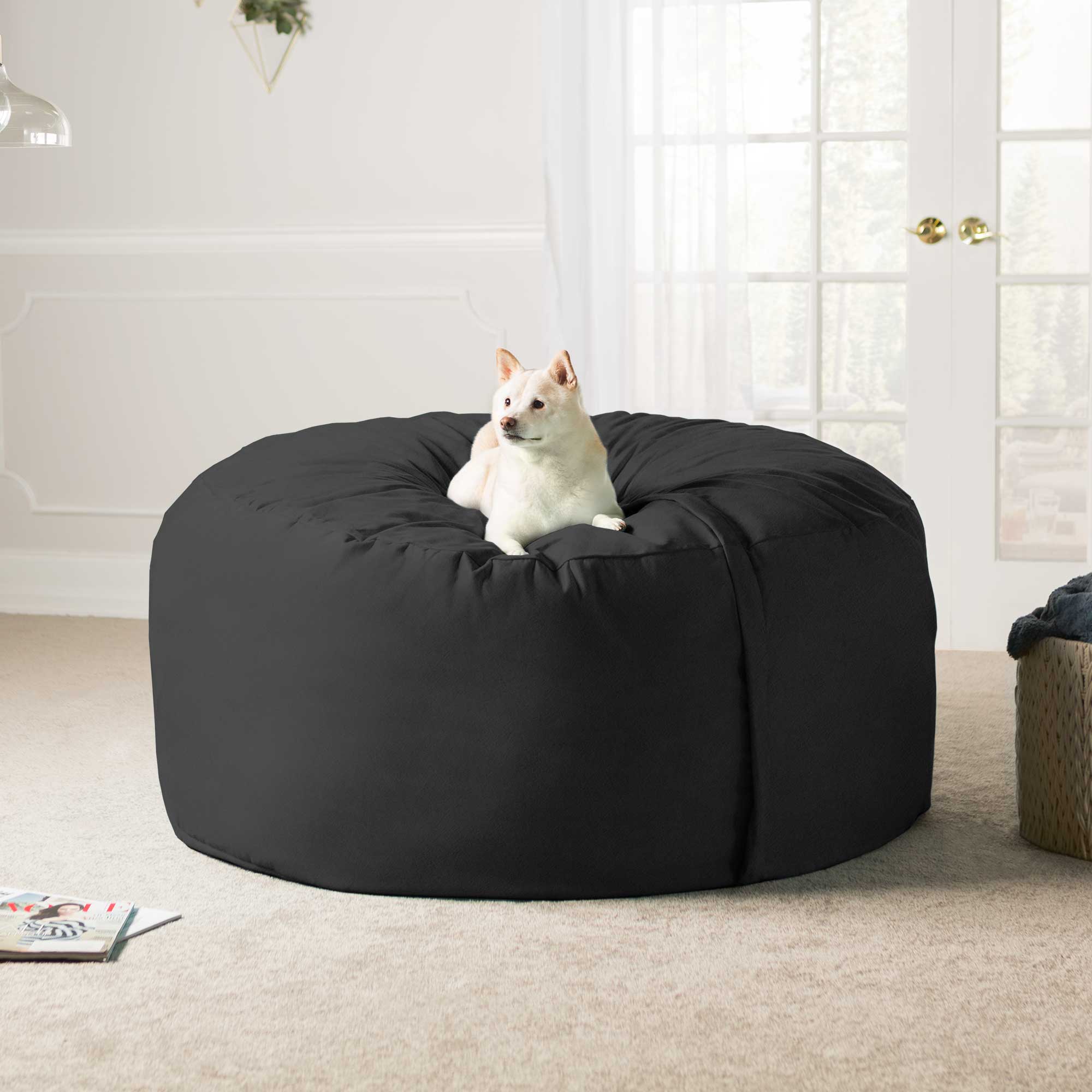  Jaxx Saxx Large Bean Bag with Removable Cover 5' - Black - Bonton