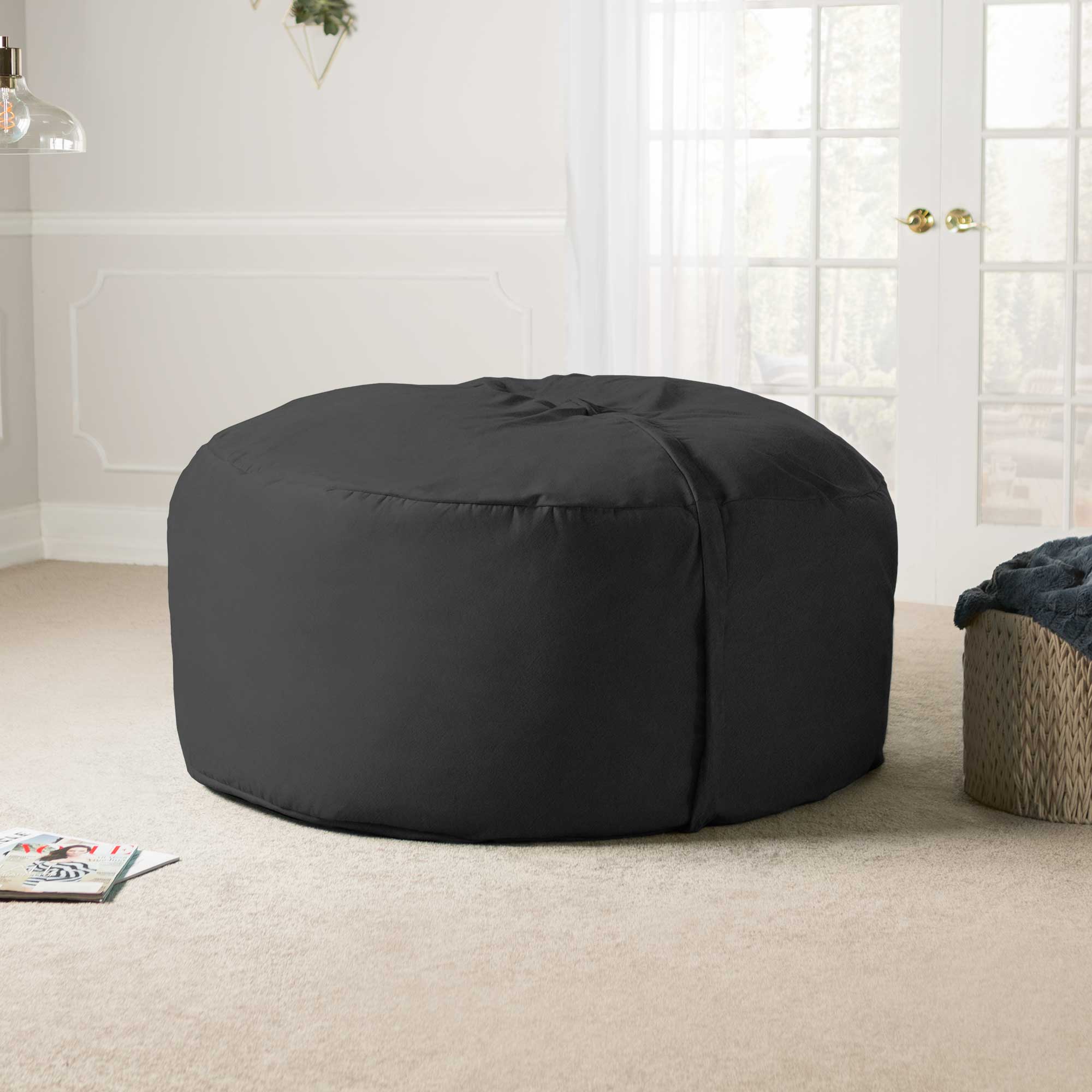  Jaxx Saxx Large Bean Bag with Removable Cover 5' - Black - Bonton