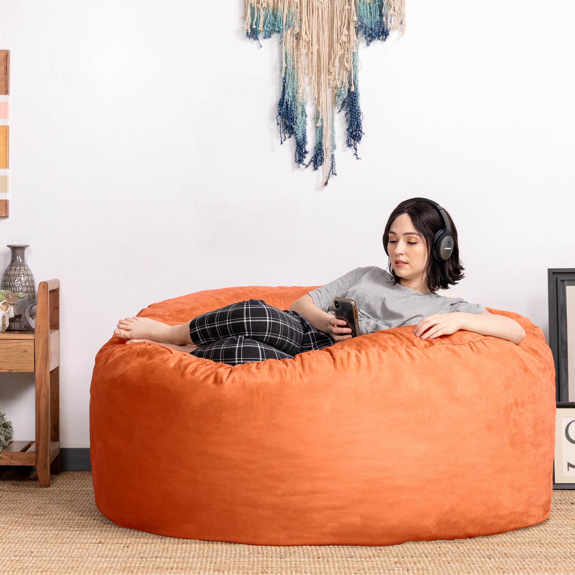  Jaxx Saxx Large Bean Bag with Removable Cover 5' - Mandarin - Bonton